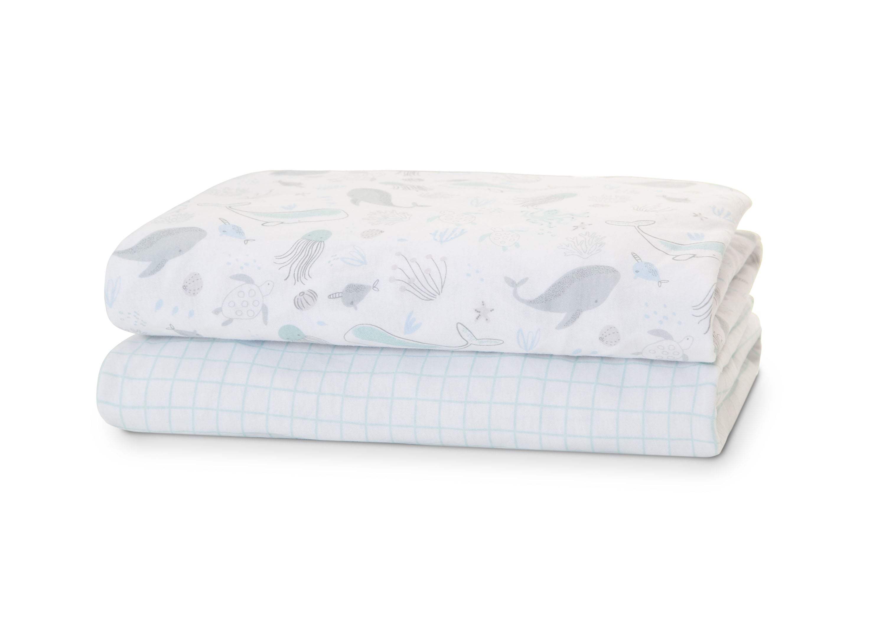 100% Organic Cotton Fitted Crib Sheets 2 Pack - Soft Baby Crib Bedding for Safe & Comfortable Sleep - Perfect for Nursery, Daycare & Travel