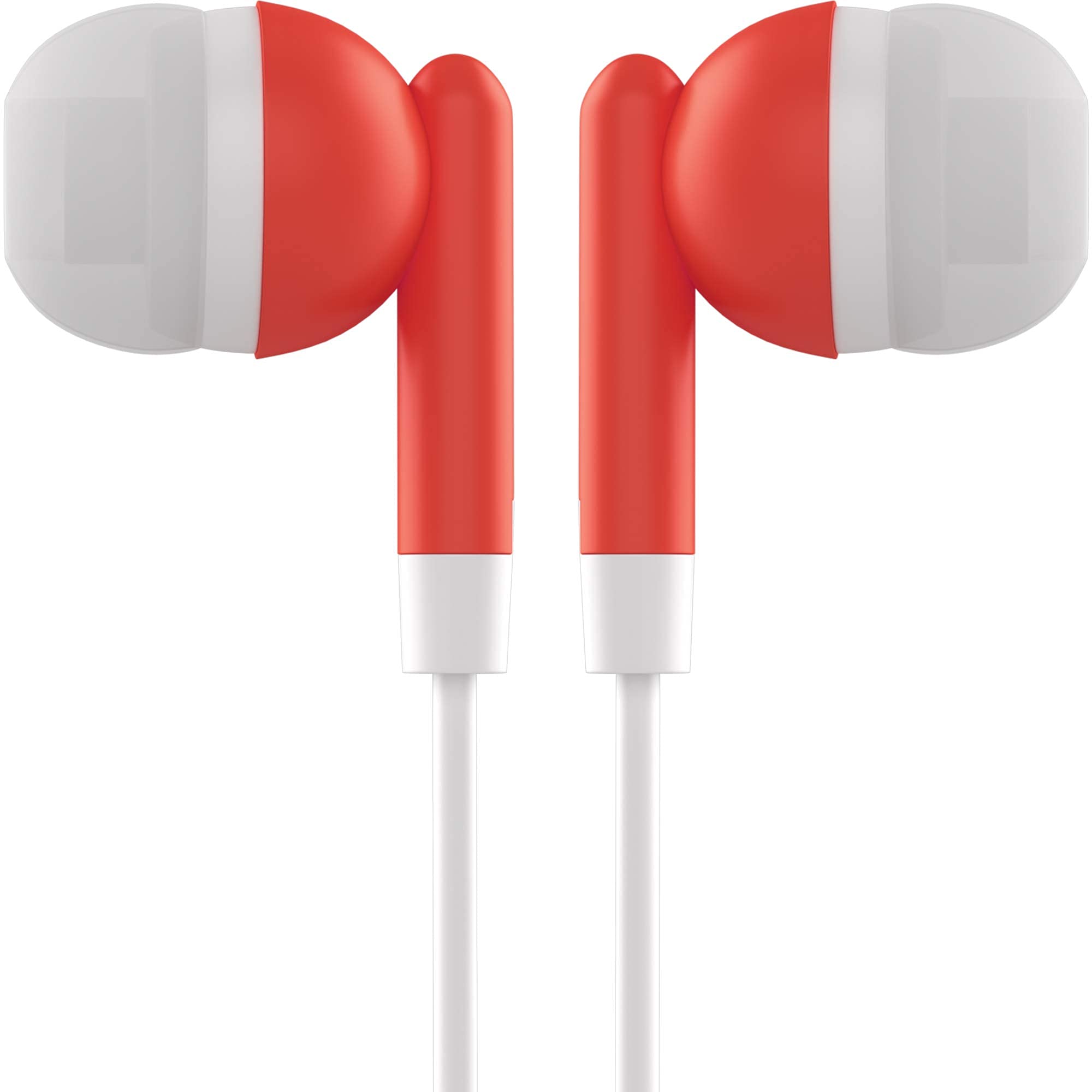Maeline Bulk Earbuds 500 Pack - 3.5mm Wired Headphones with Microphone - Red Color - Perfect for Schools, Gyms, Events & Retail Stores