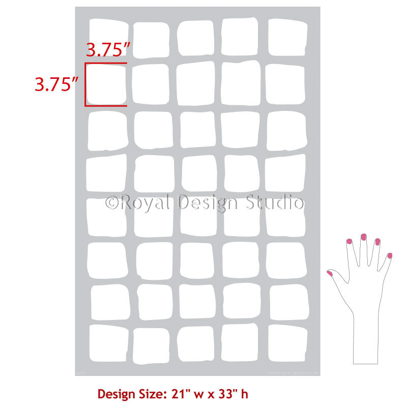 Modern Checkered Wall Stencil Kit - DIY Home Decoration for Living Room, Bedroom & Nursery - Reusable Painting Template for Creative Wall Art
