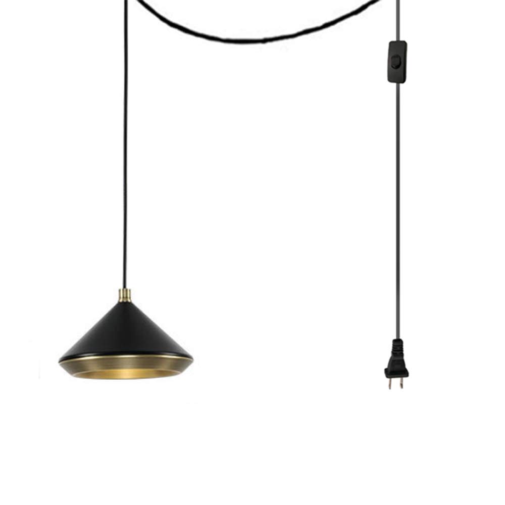 AECBUY Plug-in Hanging Pendant Light with 16.4 FT Cord & In-Line Dimmer Switch - Adjustable Swag Lamp for Kitchen Island, Dining Room, Entryway, Bedroom, Living Room | Modern Ceiling Lighting Fixture for Home Decor