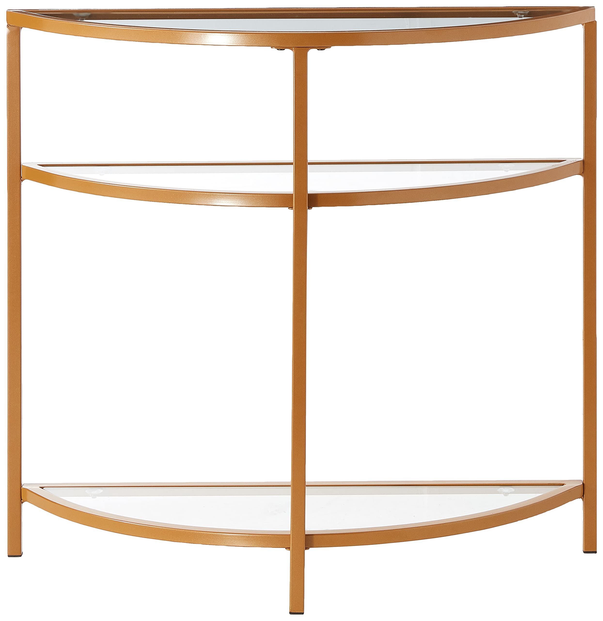 Modern Glass Half Moon Accent Table - HomePop Home Decor Kaufmann Collection | Gold Entryway & Living Room Display Storage Table | Perfect for Small Spaces, Bedroom Decor & Apartment Furniture