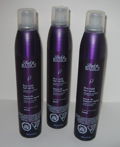 Back to Basics Firm Hold Hair Spray - 10 oz - Infused with Sunflower & Chamomile Extracts (Pack of 3) | Long-Lasting Styling for All Hair Types | Perfect for Weddings, Parties & Everyday Use