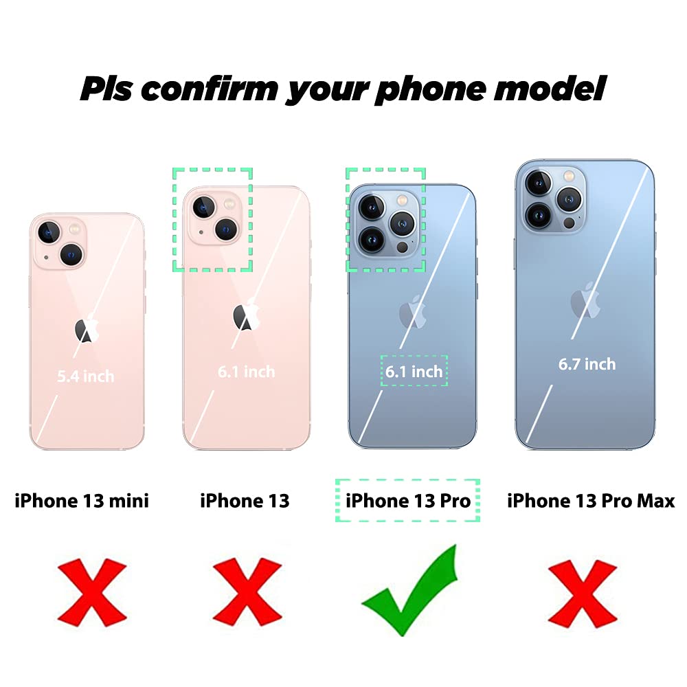 uCOLOR iPhone 13 Pro Wallet Case with Card Holder Slots & Kickstand - Marble Flip Leather RFID Blocking Cover for Women (6.1
