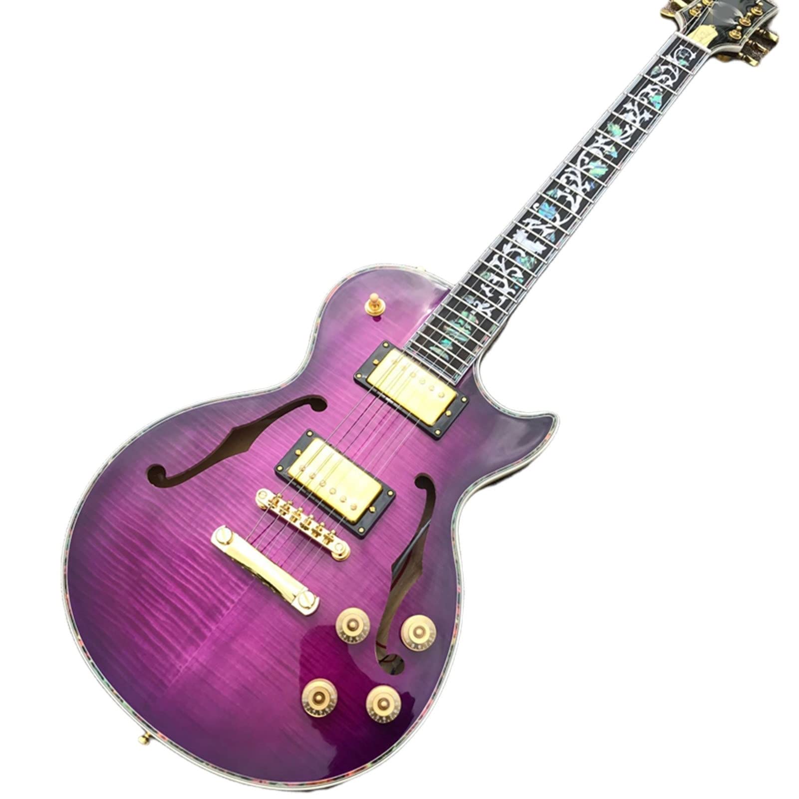 AAUU Full Size Semi-Hollow Body Electric Guitar with Rosewood Fingerboard & F-Hole Pickup - Professional Quality Instrument for Stage Performances, Studio Recording & Home Practice (Includes Guitar Case)