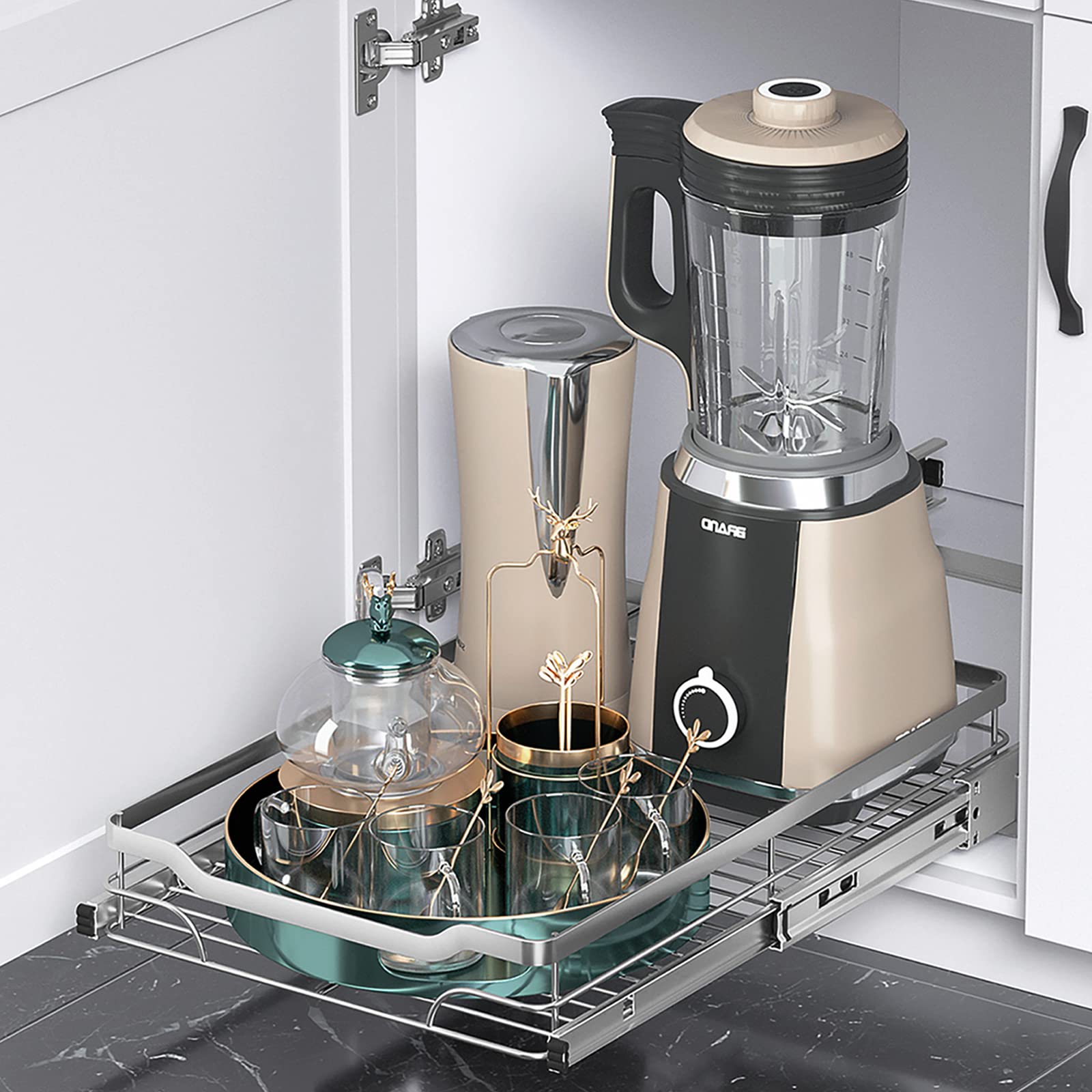 Amazer Heavy Duty Pull Out Drawers for Kitchen Cabinets - 14.2