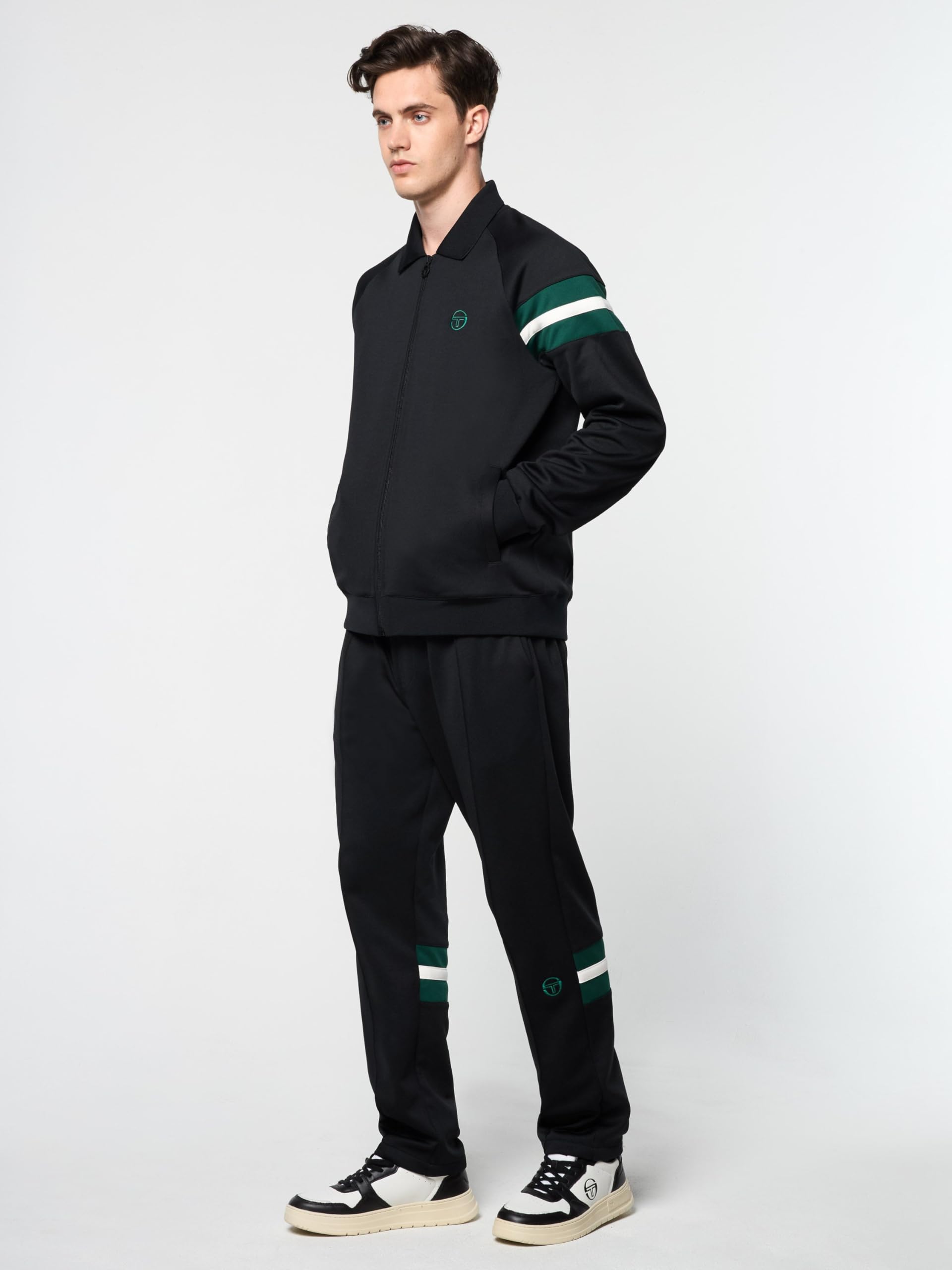 Sergio Tacchini Men's Rimini Track Jacket - Black - Lightweight Running Jacket for Men - Perfect for Jogging, Gym Workouts & Casual Wear