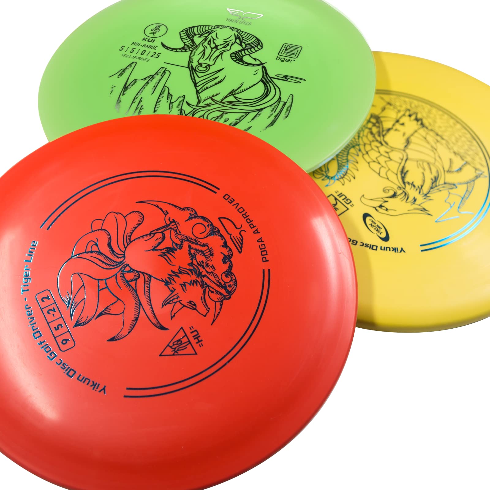 Yikun PDGA Approved Disc Golf Starter Set - 4 Discs (165-175g) with Driver, Mid-Range, Putter & Mini Disc for Beginners | Perfect for Practice, Tournaments & Outdoor Recreation