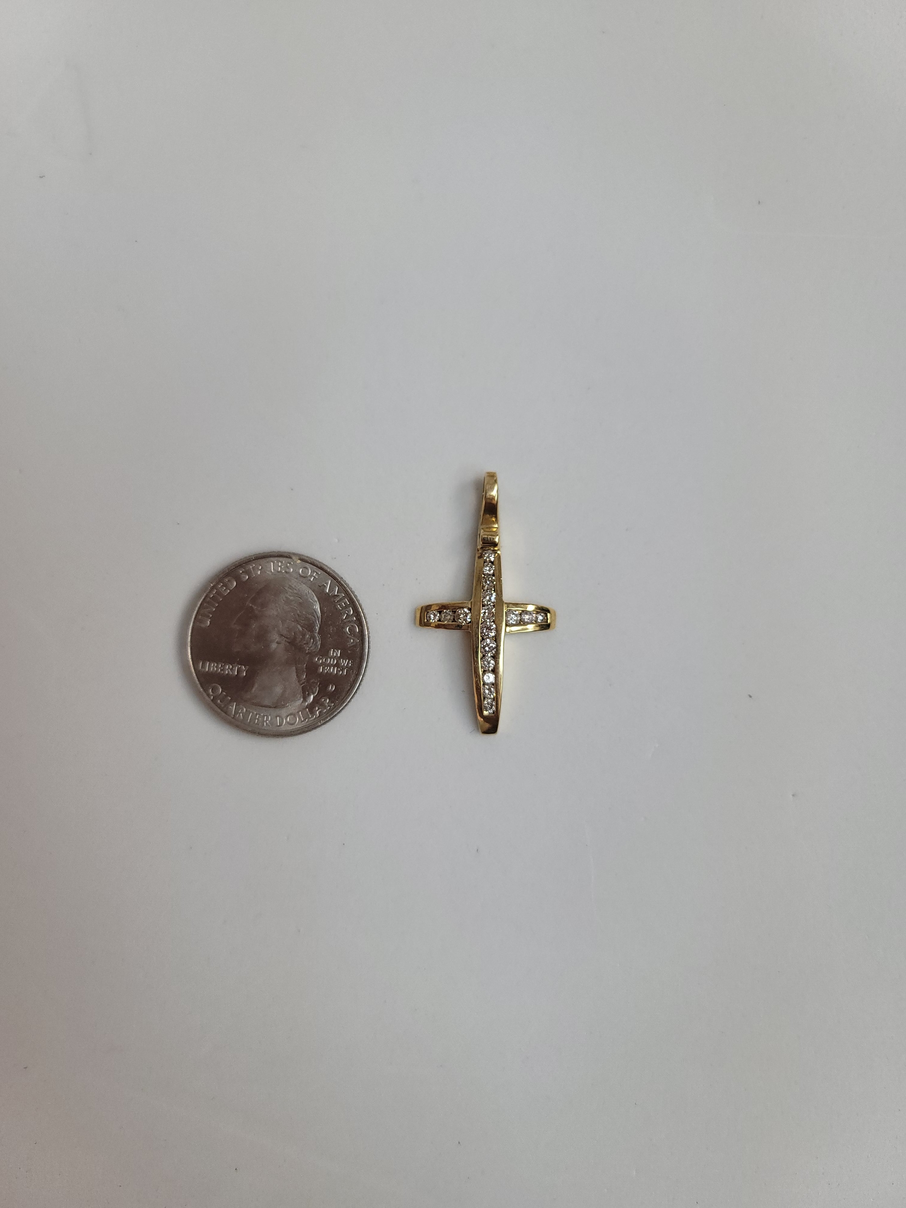 1/2 Carat Channel Set Diamond Cross Pendant in 14k Yellow Gold - Perfect for Gifts, Weddings & Everyday Elegance