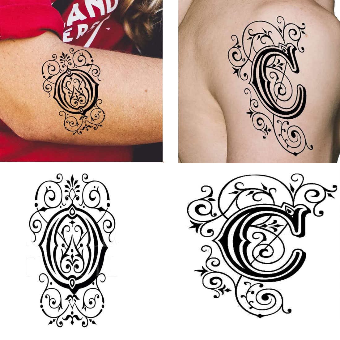 Waterproof Letter T Temporary Tattoos for Boys & Girls - Pack of 2 | Fun Body Art for Parties, Sports Events & Everyday Wear