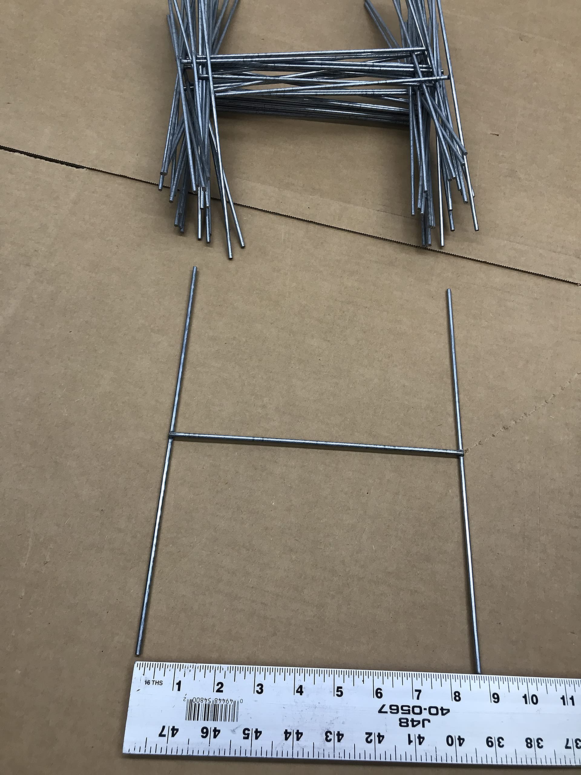 200 Pack 12 x 9 Inch Galvanized Steel H-Frame Sign Holders - 9 Gauge Heavy Duty Wire Stakes for 4mm/5mm Corrugated Plastic Signs (12