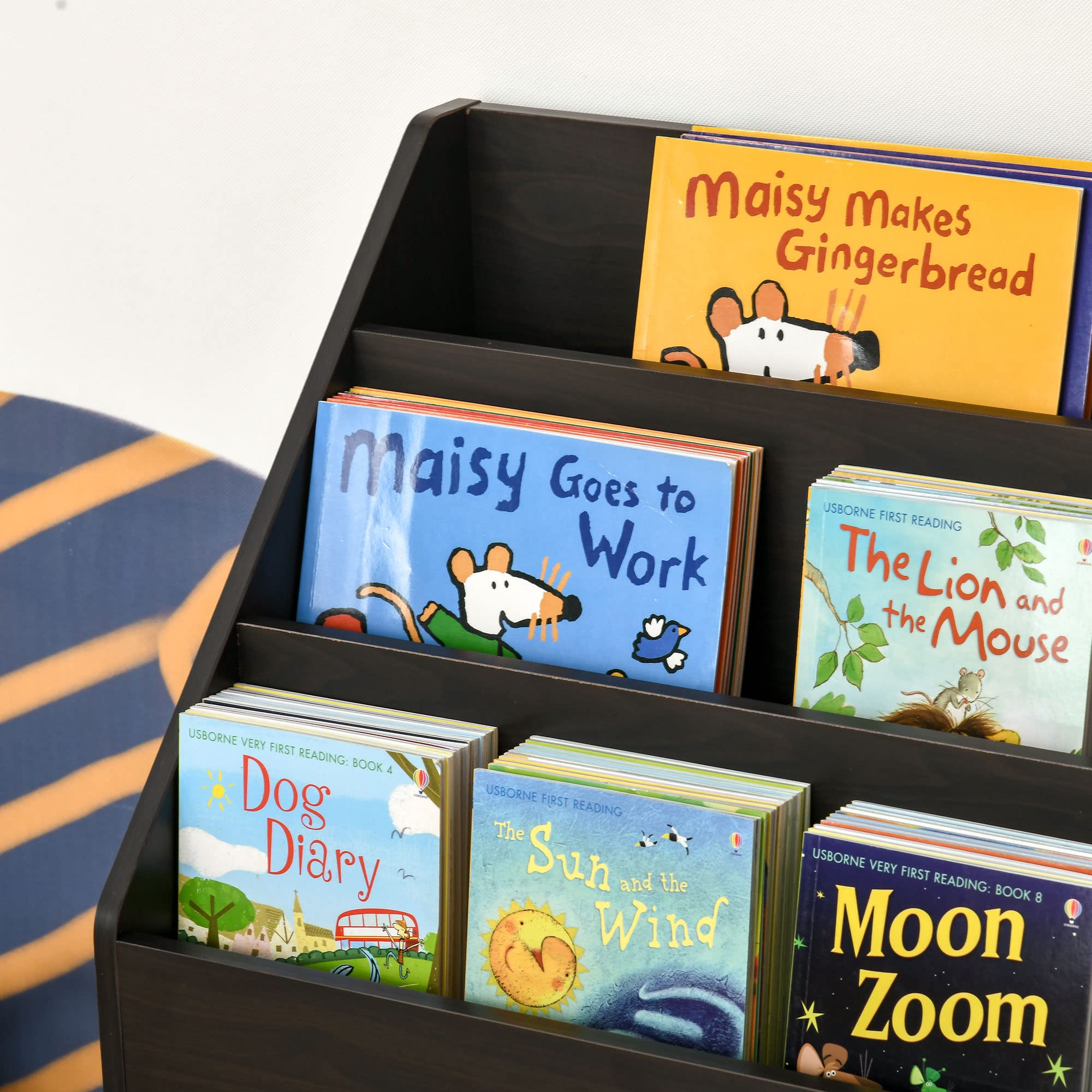 HOMCOM Kids Bookcase with Storage Drawer - 5-Tier Multi-Shelf Book Organizer for Playroom, Nursery & Bedroom - Sturdy Wooden Bookshelf for Children's Books, Toys & Room Decor (Brown) - Perfect for Reading Nooks, Toy Storage & Kids Room Organization