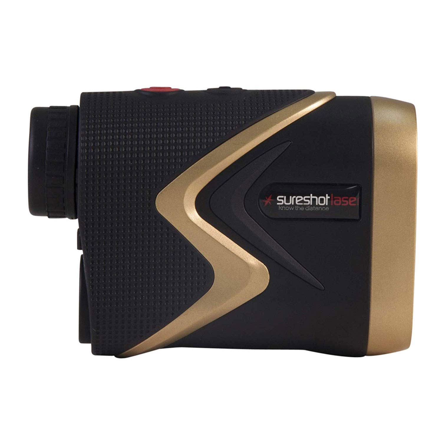 MGI Sureshot Pinloc 5000IPS Golf Laser Rangefinder - Black & Gold | High-Precision Distance Measurement for Golfers | Perfect for Tournaments & Practice Rounds