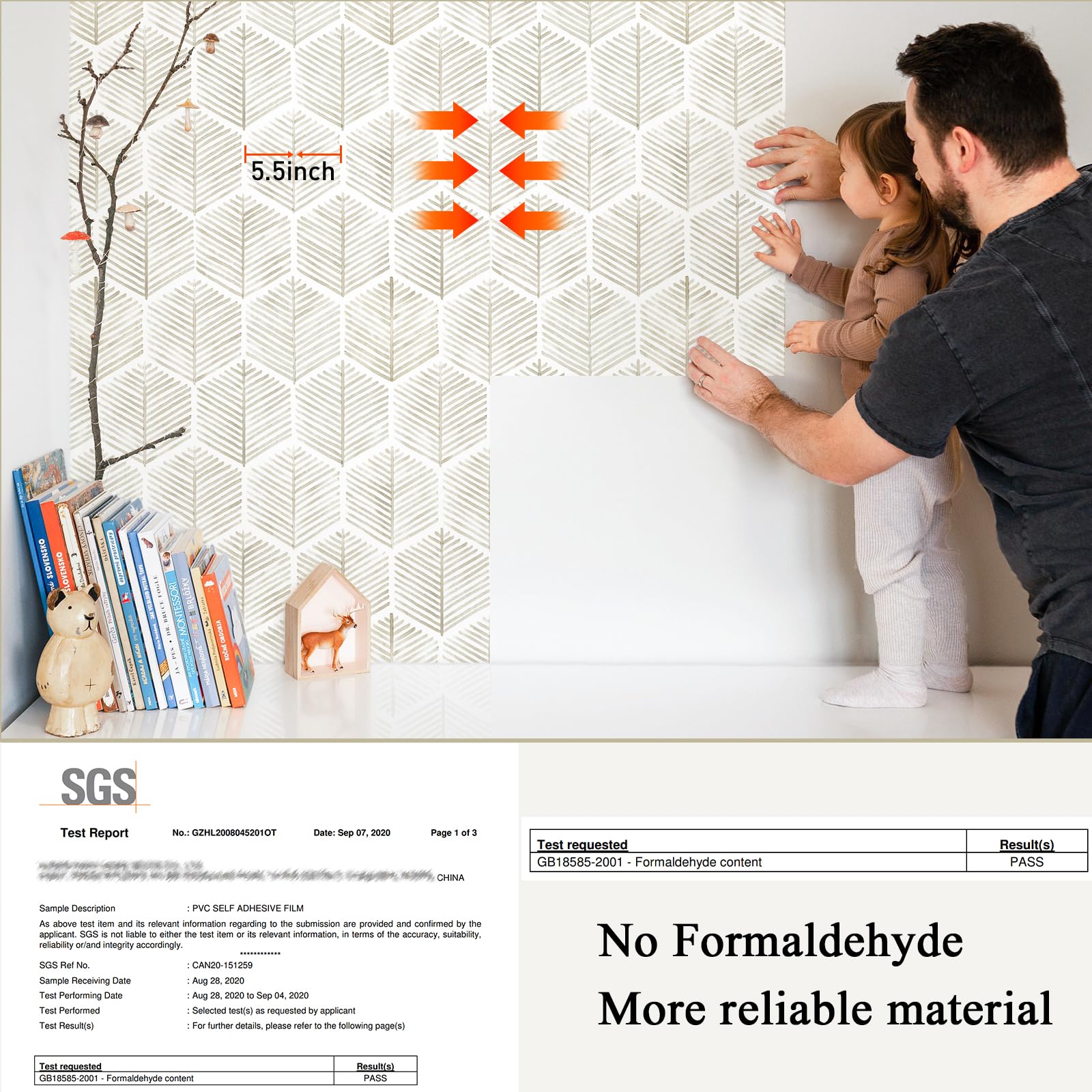 MelunMer Modern Peel and Stick Wallpaper - Boho Self Adhesive Contact Paper for Cabinets, Drawers (17.3