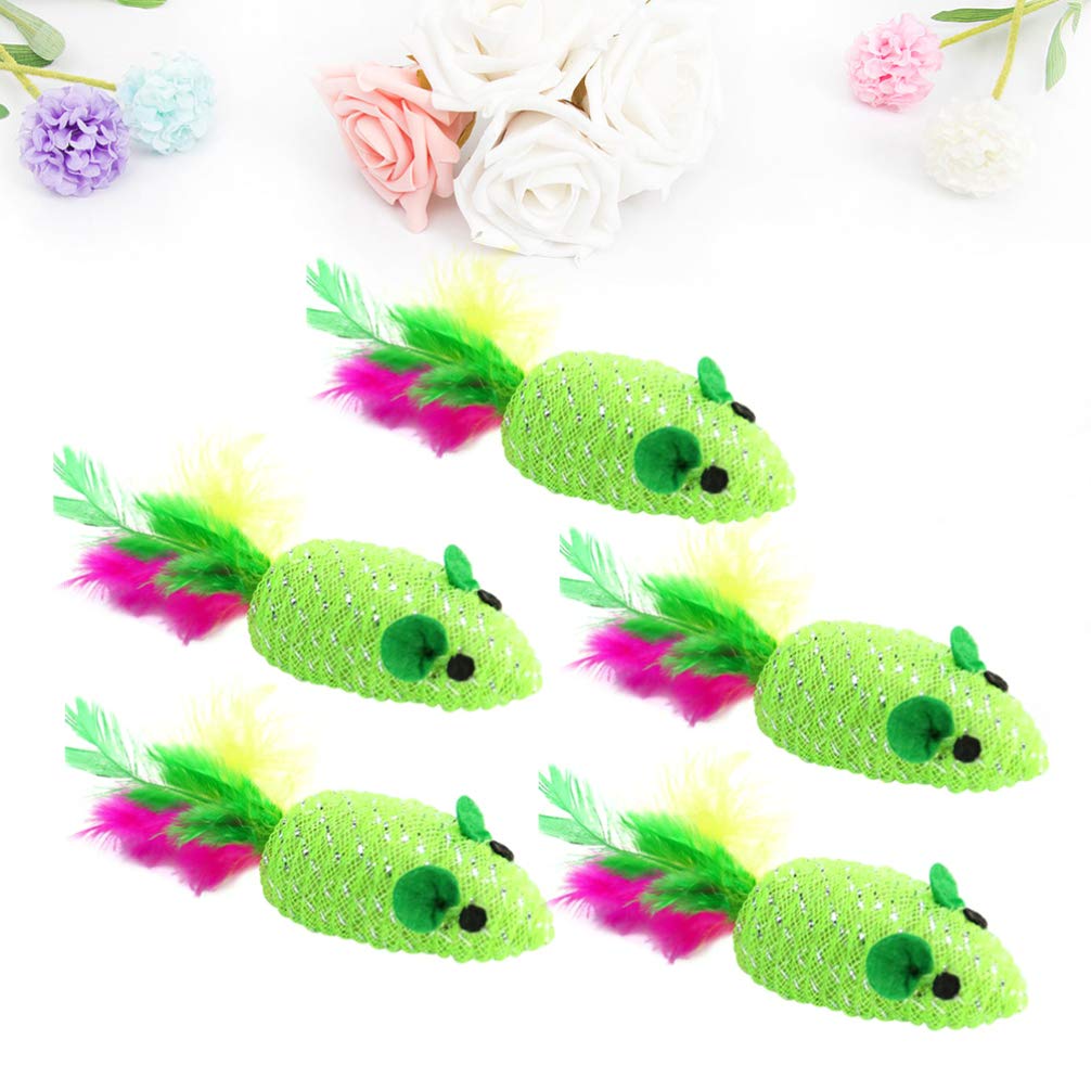 Balacoo 10-Piece Interactive Kitten Toy Set - Plush Cat Teaser Toys for Play & Exercise, Green - Perfect for Indoor Play, Training & Bonding with Your Kitten
