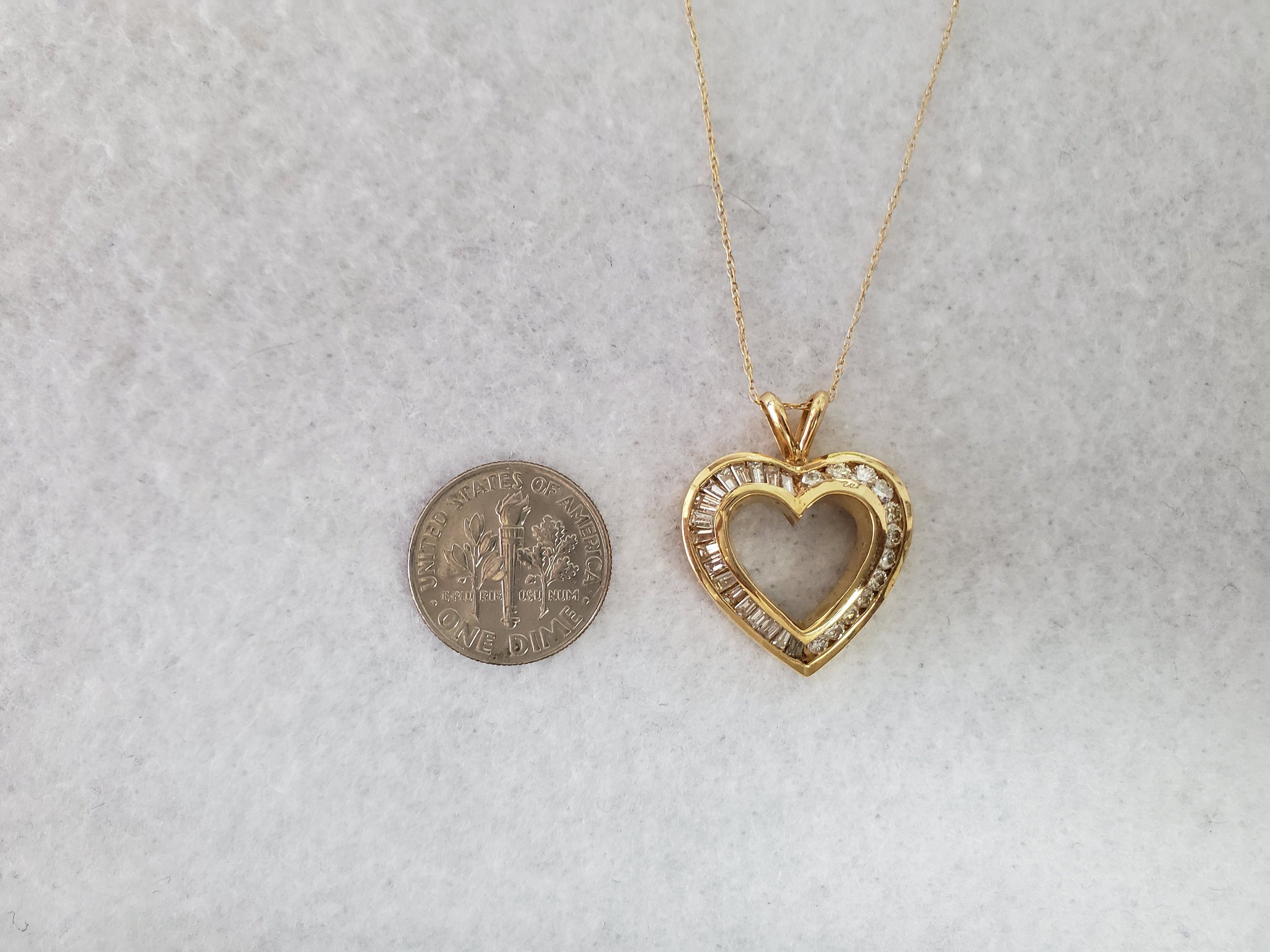 1.20cttw Diamond Heart Shaped Necklace in 14k Yellow Gold - Romantic Gift for Valentine's Day, Anniversary & Special Occasions