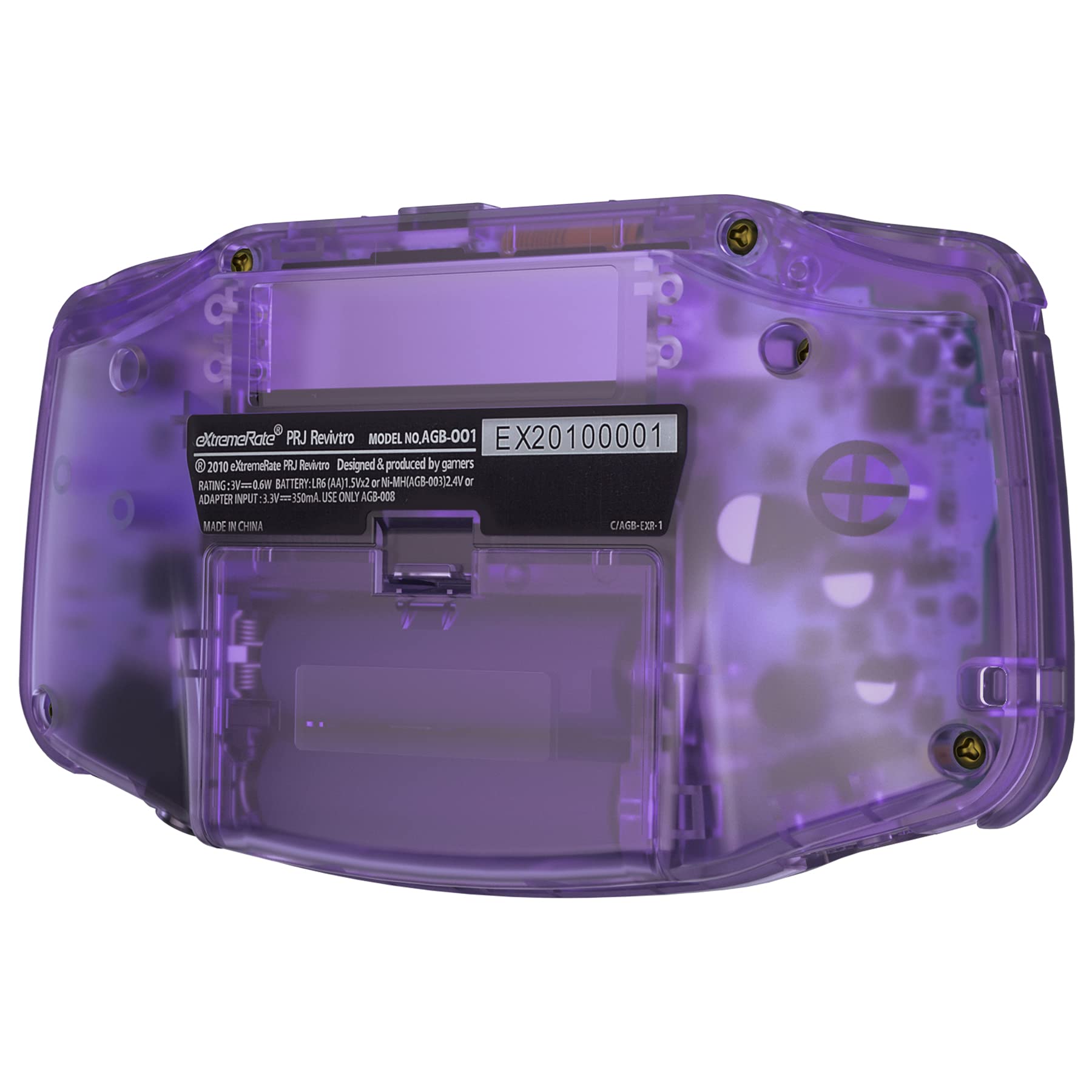 eXtremeRate Clear Atomic Purple Replacement Shell Full Housing Cover with Buttons for Gameboy Advance GBA - Compatible with IPS & Standard LCD Screens - DIY Upgrade Kit for GBA Console (Console & IPS Screen Not Included) - Perfect for Game Boy Advance Modding, Retro Gaming & Custom Builds