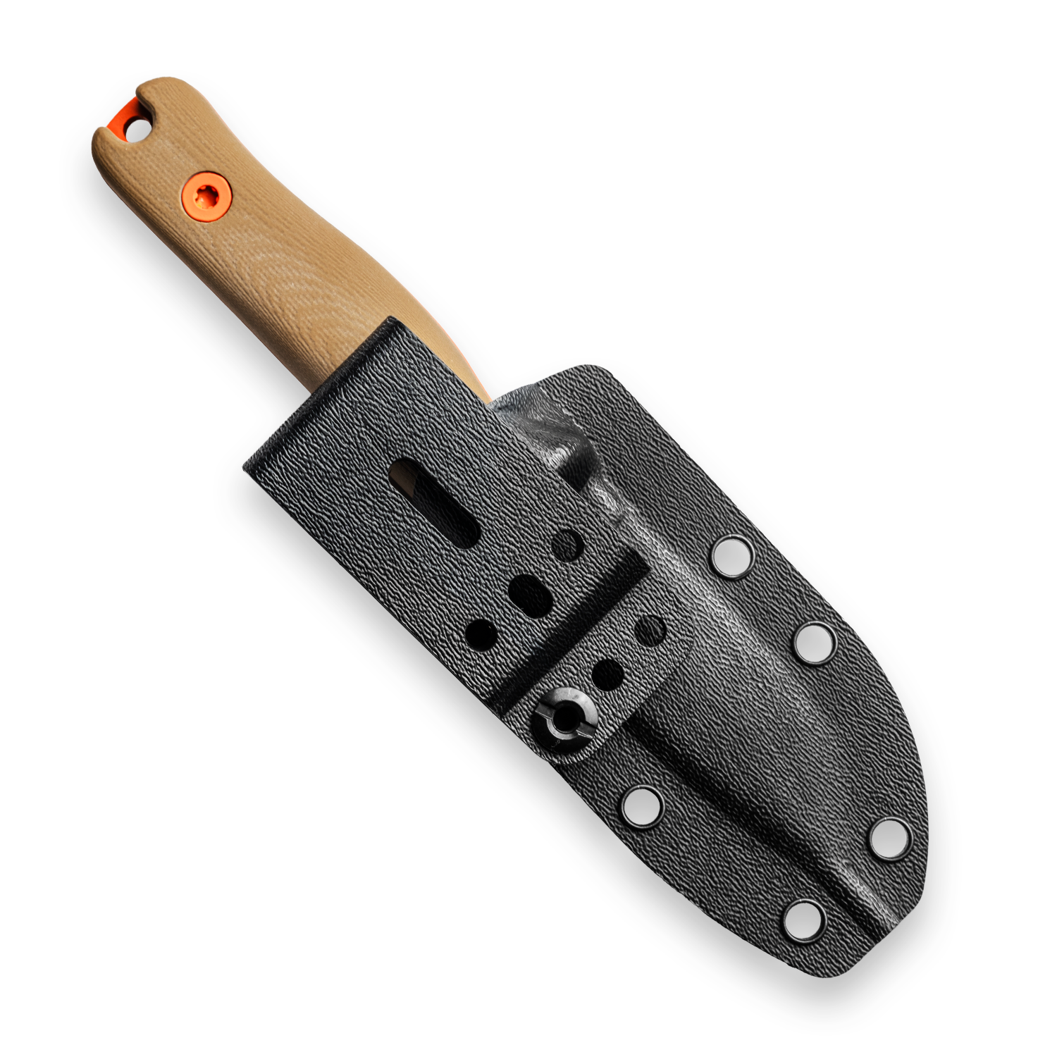 BLEM F3XC Extreme Conditions EDC Fixed Blade Knife - CPM 3V Steel, High Visibility Orange & Coyote Tan G10 Handle - Perfect for Outdoor Survival, Hunting, and Tactical Use