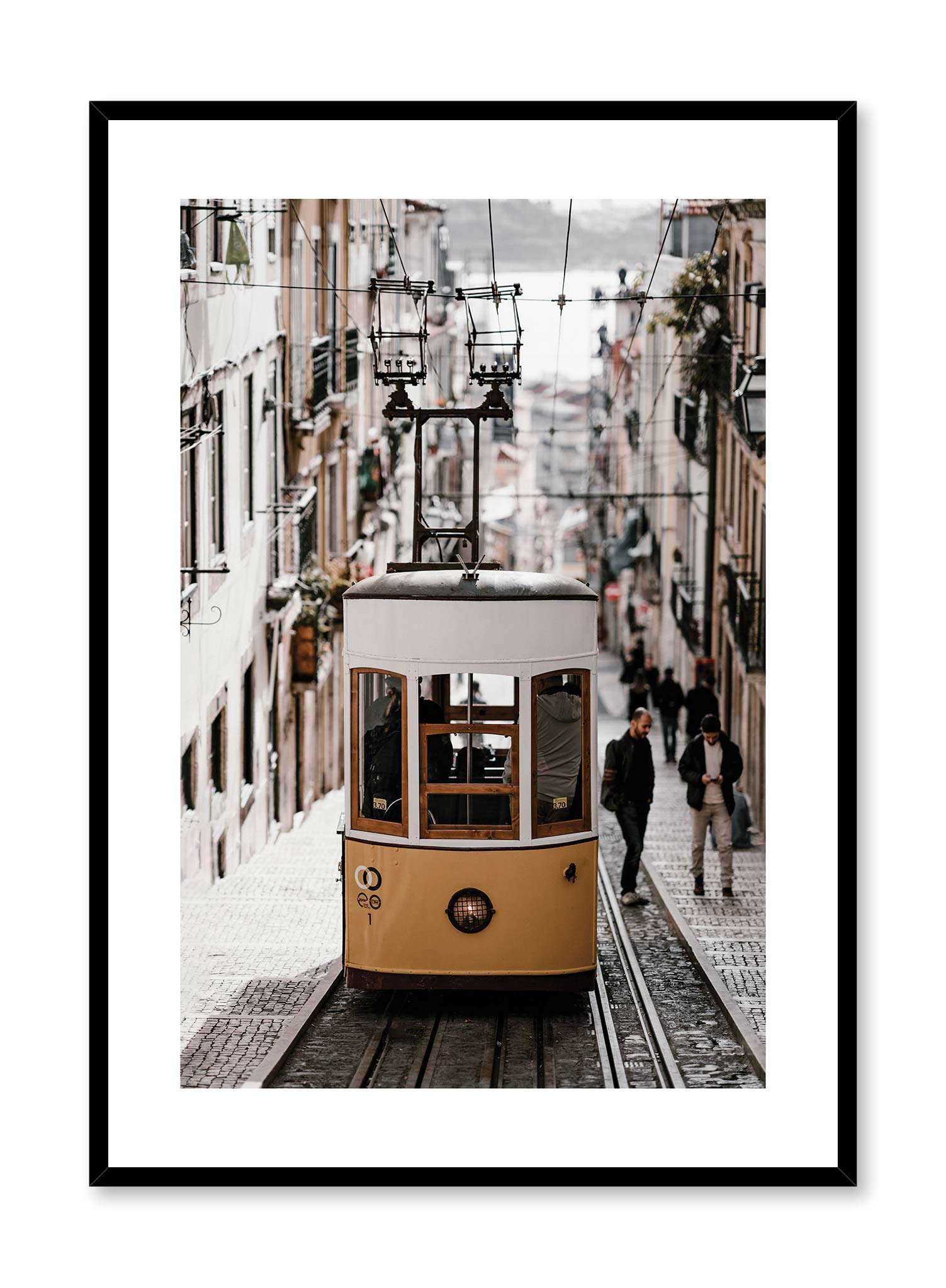 Vintage Portuguese Tram Poster - Classic Lisbon Tramway Art Print for Home & Office Decor | Perfect for Living Room, Bedroom, or Office Wall Art