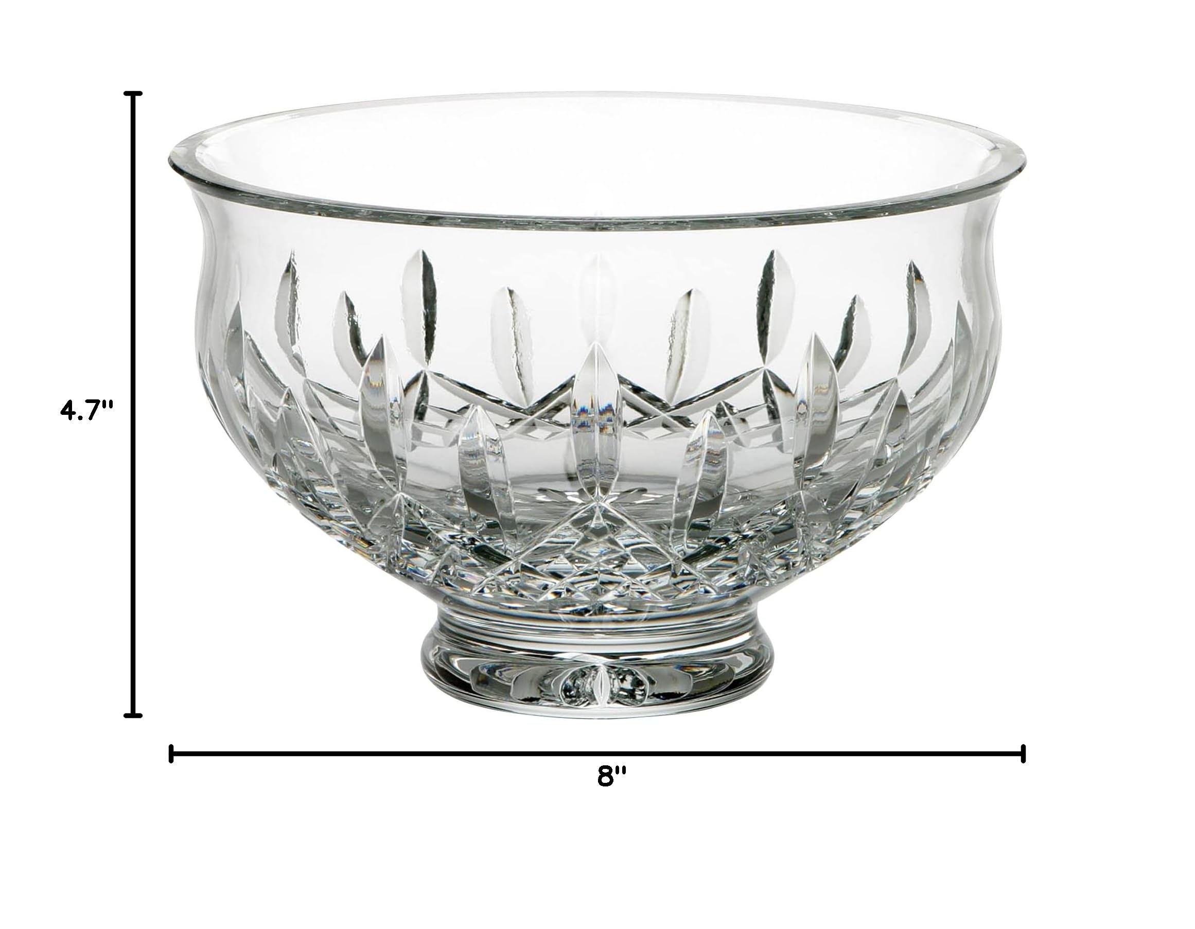 Waterford Lismore 8-Inch Crystal Bowl - Elegant Serving Bowl for Fruit, Desserts & Entertaining | Premium Cut Glass Bowl for Dining, Weddings & Gifts