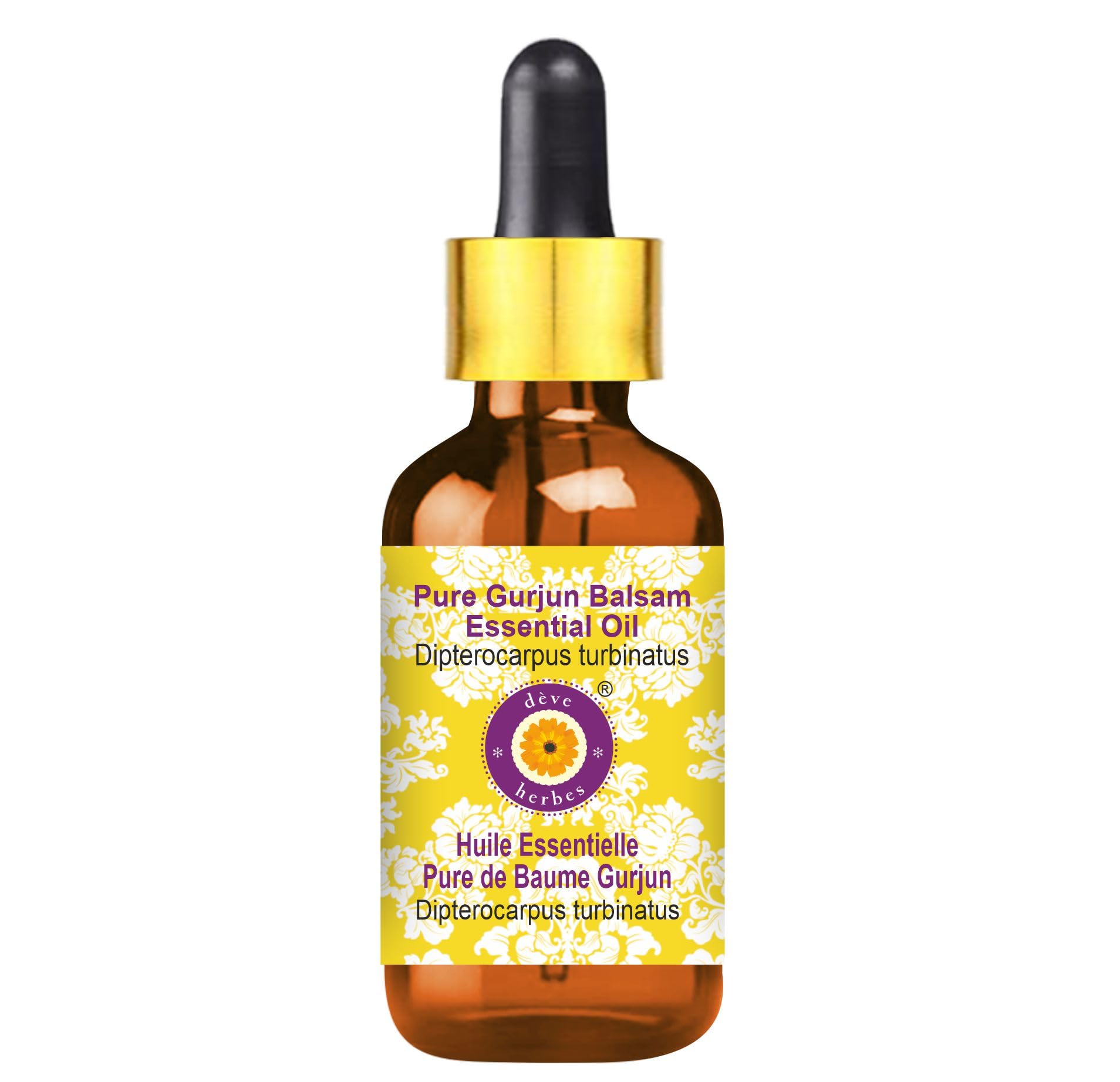 Pure Gurjun Balsam Essential Oil (Dipterocarpus turbinatus) - 5ml Steam Distilled with Glass Dropper - Natural Aromatherapy Oil for Relaxation, Massage & DIY Skincare
