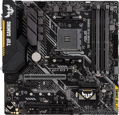 ASUS TUF B450M PLUS GAMING Motherboard - AMD AM4 Socket, DDR4, M.2 Support | Perfect for PC Gaming & Streaming Setup