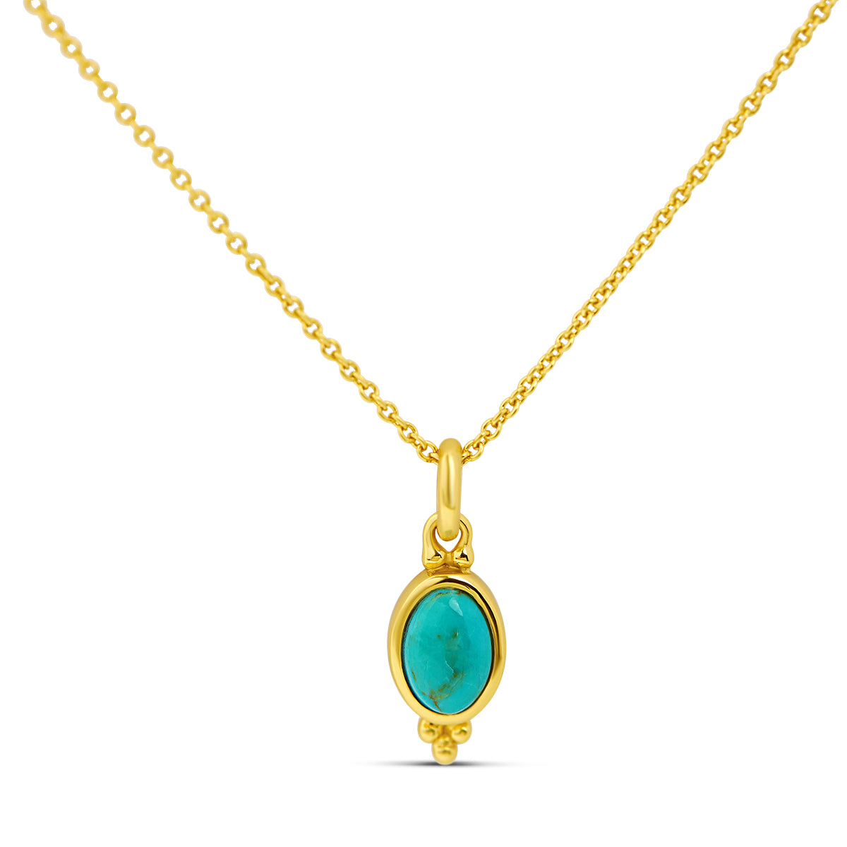 Moon Song Turquoise Necklace Charm in Gold - Elegant Bohemian Jewelry for Women, Perfect for Layering, Gift Giving & Everyday Wear