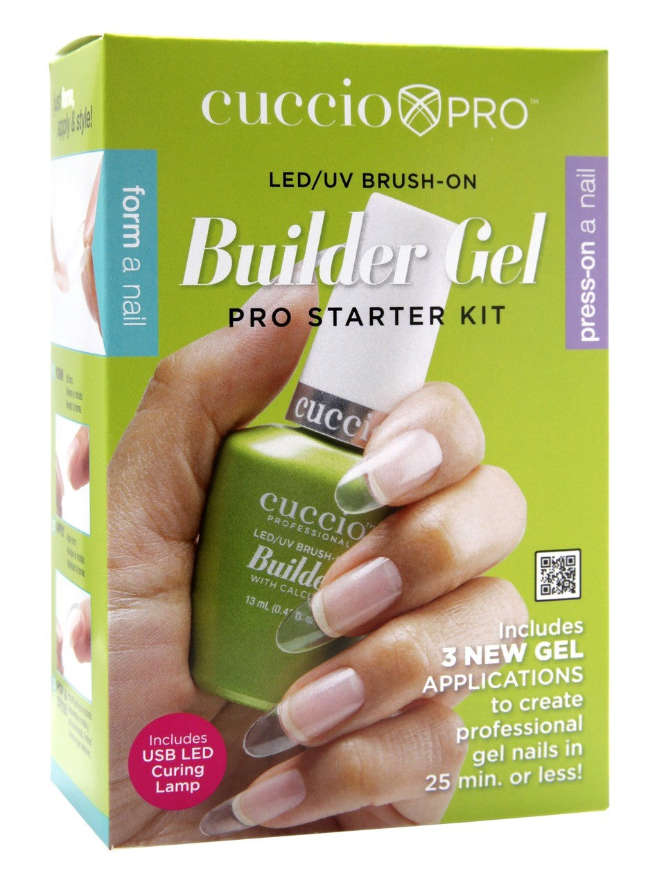 CUCCIO Brush On Builder Starter Kit - Professional Nail Extension & Gel Polish Kit for Salon & Home Use