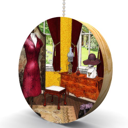 Elegant Hardwood Oak Ceiling Fan Pull Chain with Vintage Style - Perfect for Bedroom, Living Room & Dressing Room Décor