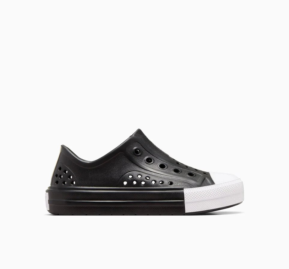 Converse Kids All Star Play Lite CX Easy On Black/White Clogs - Comfortable Slip-On Sneakers for Boys & Girls - Perfect for School, Play & Everyday Wear