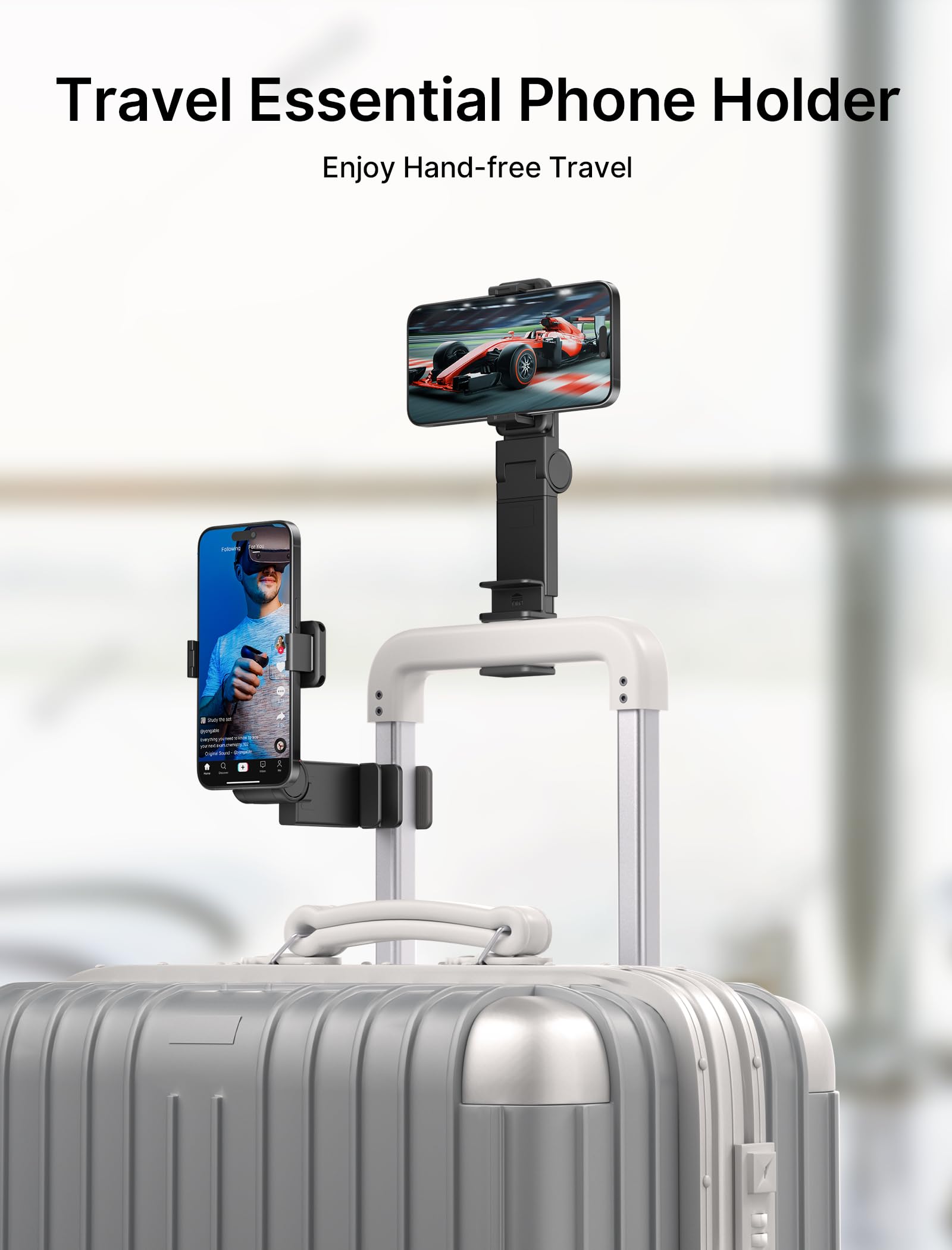 JSAUX 360° Rotating Airplane Phone Holder - Universal In-Flight Phone Mount for Hands-Free Travel | Perfect for Watching Movies, Gaming & Relaxing on Long Flights