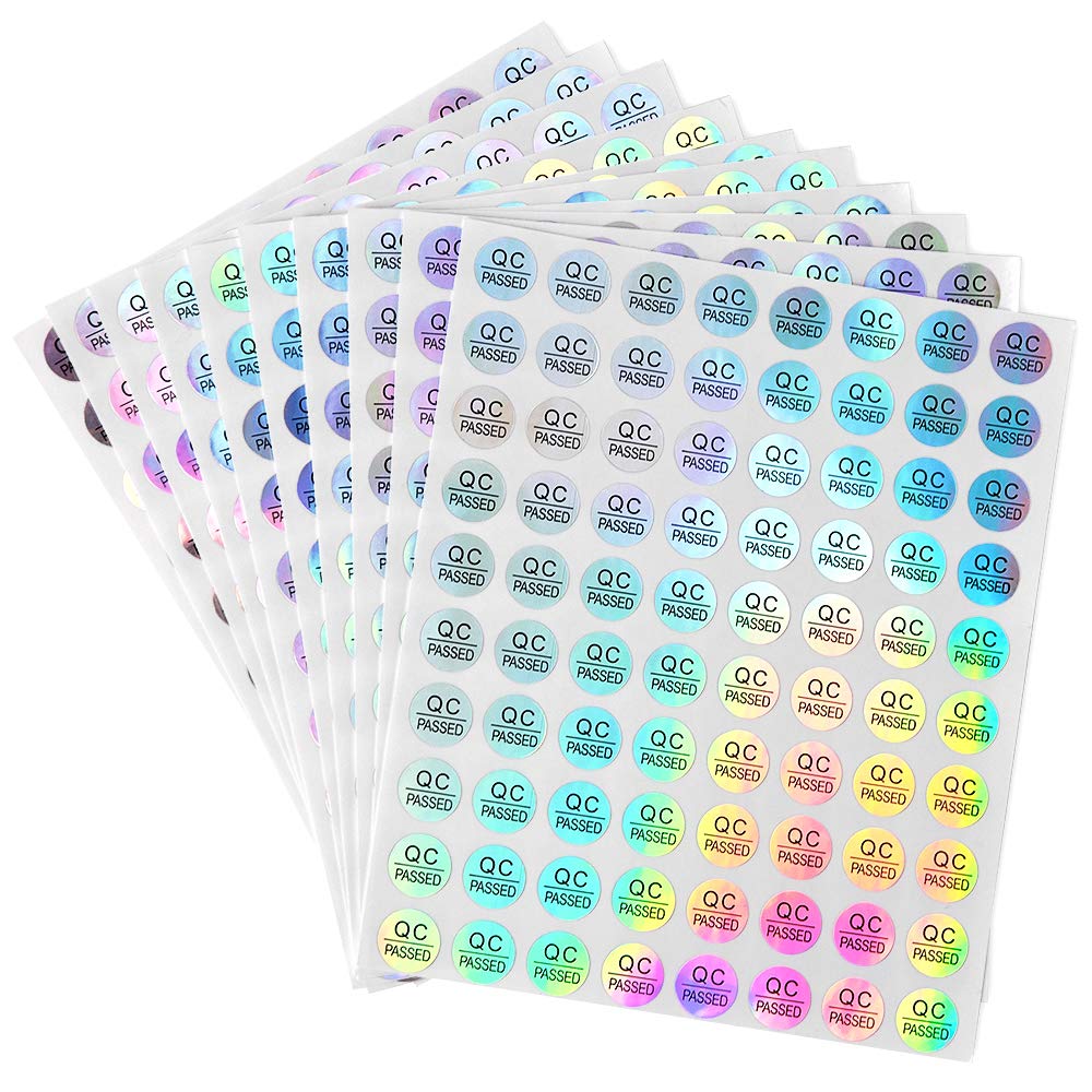 DealzEpic QC Passed Stickers - Self-Adhesive Round Waterproof Laser Labels for Shipping, Packaging & Organization | Durable Office & Warehouse Supplies