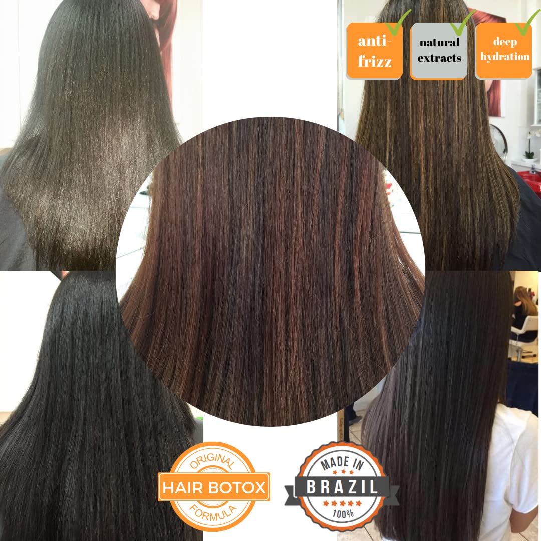 Brazilian Hair BTX Treatment Kit for All Hair Types - Sulfate Free & Sodium Free Shampoo & Conditioner Set | Deep Conditioning for Damaged Hair, Salon-Quality Hair Repair at Home