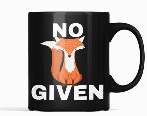 No Fox Given Mug - Funny Fox Coffee Cup for Tea & Hot Drinks - 11oz & 15oz Novelty Ceramic Mug - Perfect Gift for Animal Lovers & Office Humor
