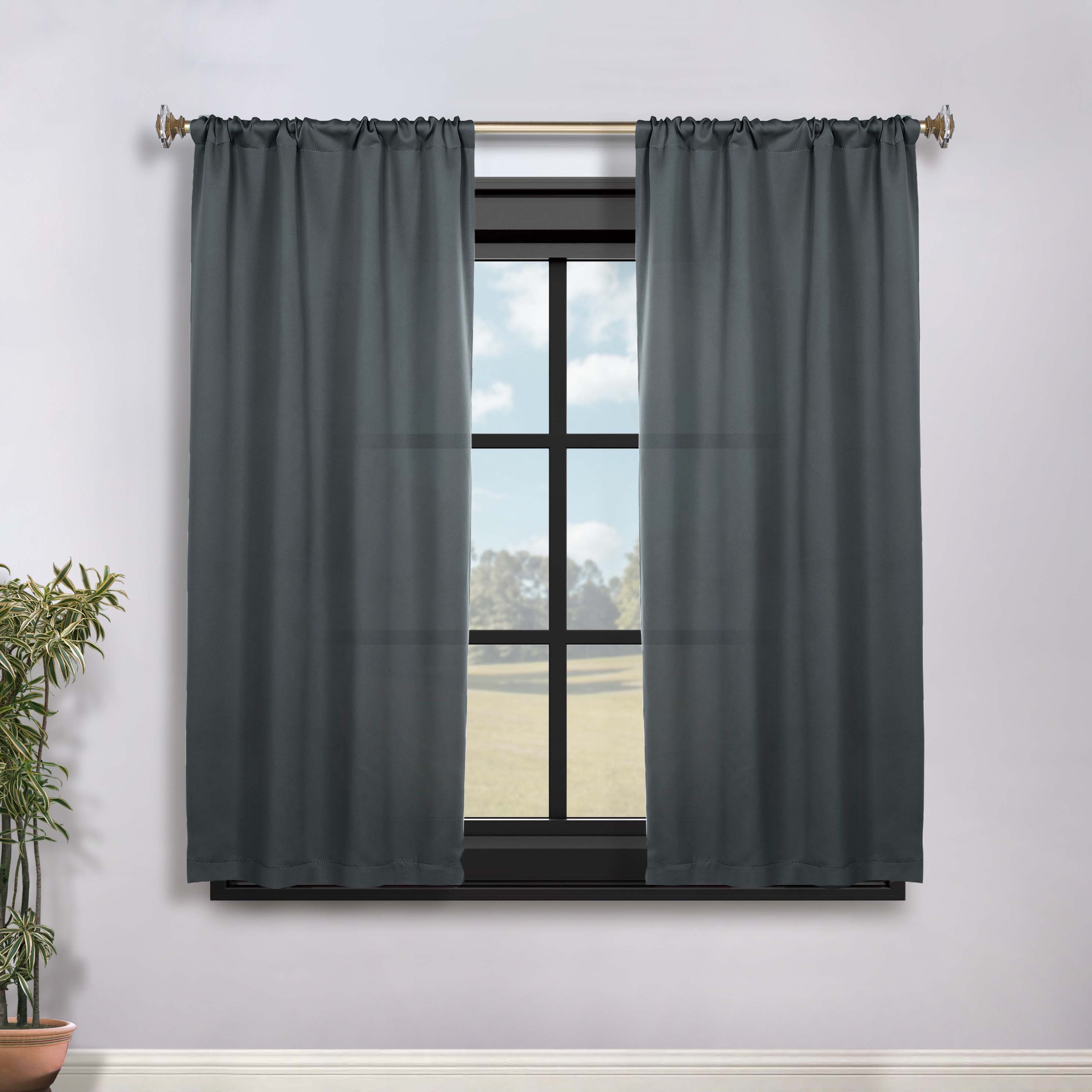 Machine Washable Blackout Curtains Set of 2 - Solid Color Room Darkening Window Drapes for Bedroom, Living Room & Nursery - Noise Reducing & Energy Efficient