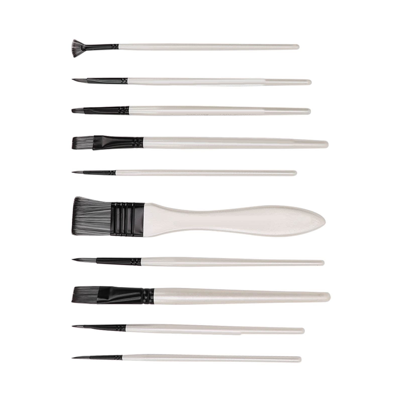 Premium Nylon Paint Brushes Set - 12 Piece Artist Brush Kit with Comfortable Ergonomic Handle for Acrylic, Watercolor & Oil Painting - Perfect for Beginners, Professionals & Art Classroom Use