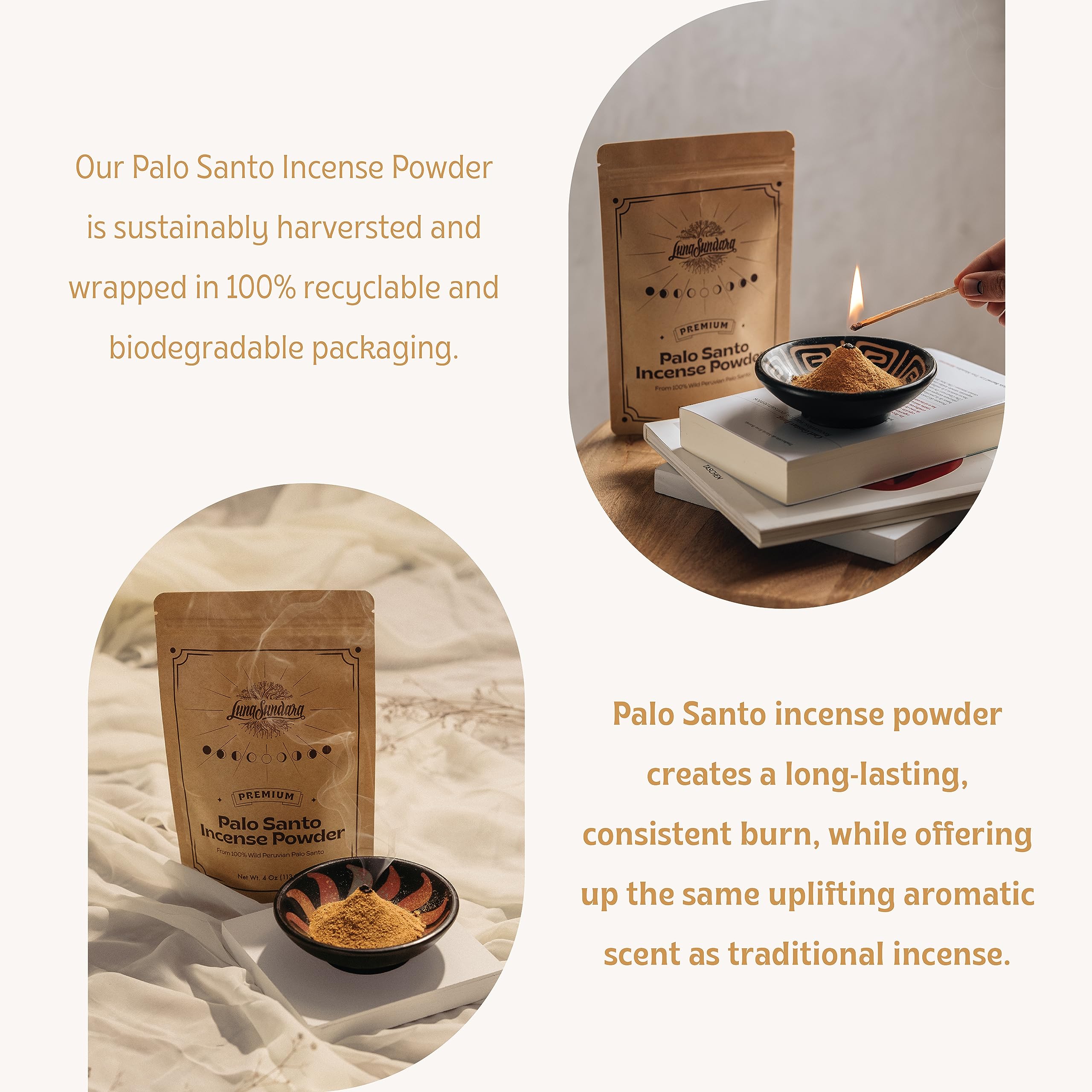 **100% Wild Peruvian Palo Santo Powder (4oz) - Sustainably Sourced Bursera Graveolens Wood for Smudging, Aromatherapy & DIY Incense - Perfect for Meditation, Yoga & Home Cleansing**