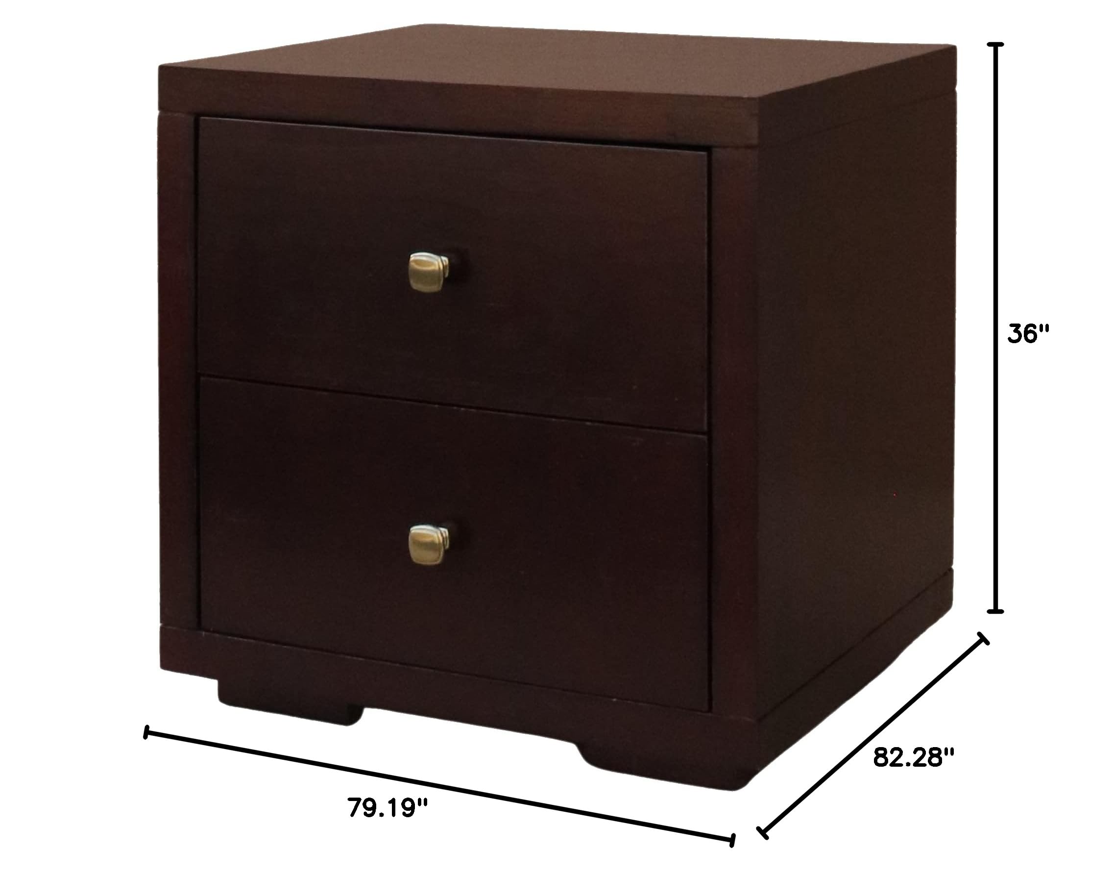 Camden Isle Trent King Size Wooden Platform Bed with 2 Nightstands in Espresso Finish - Modern Bedroom Furniture for Master Suite & Guest Room