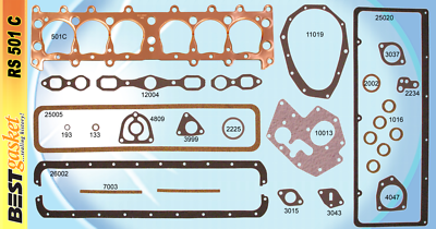 Best Full Engine Gasket Set with Copper Head for 1929-1931 Chevy Master 194 Stovebolt - Perfect for Classic Car Restoration & Engine Rebuild Projects