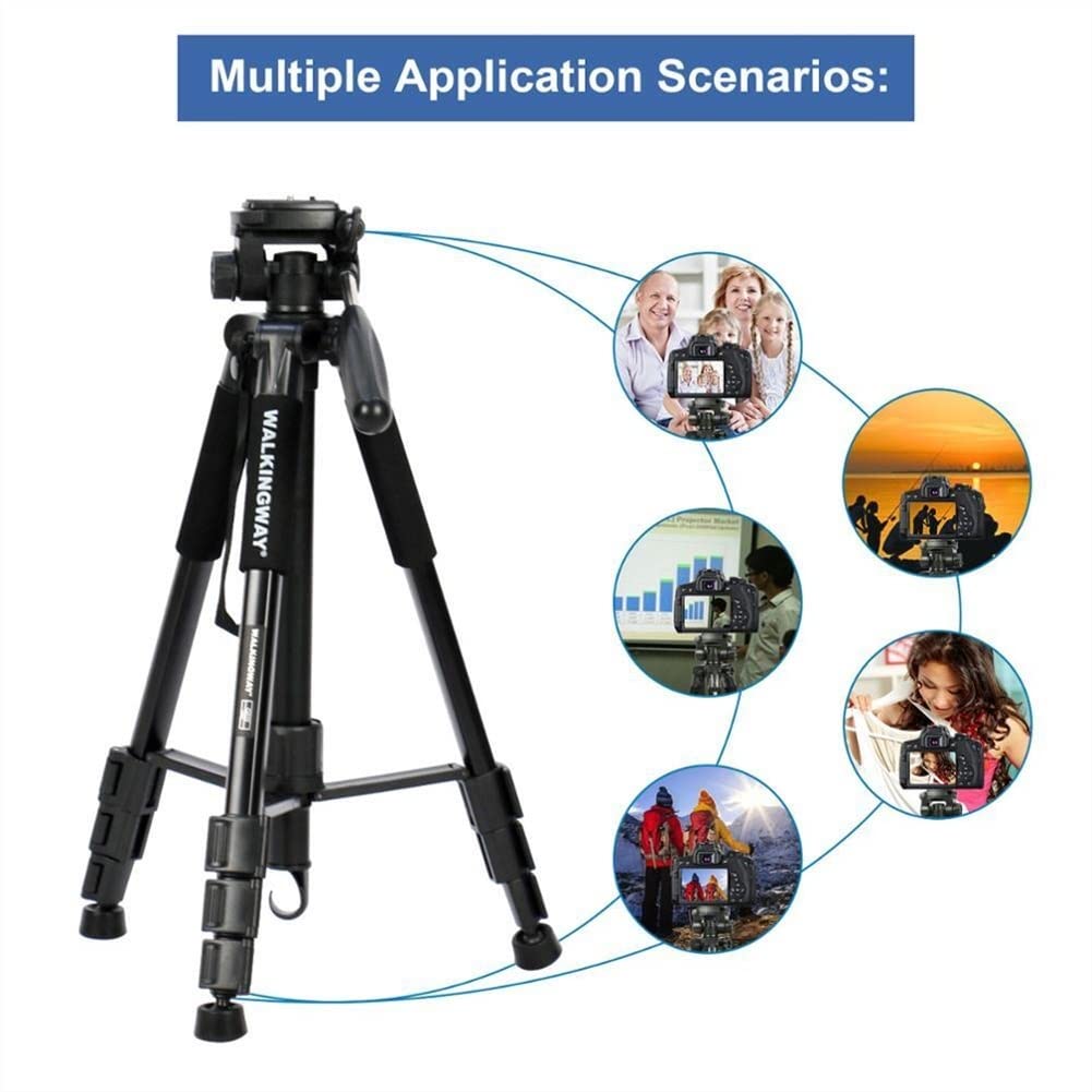 RajoNN Q222 Portable Camera Tripod - Professional Lightweight Travel Tripod Stand for DSLR, Smartphone & Projector | Perfect for Vlogging, Photography & Outdoor Shooting