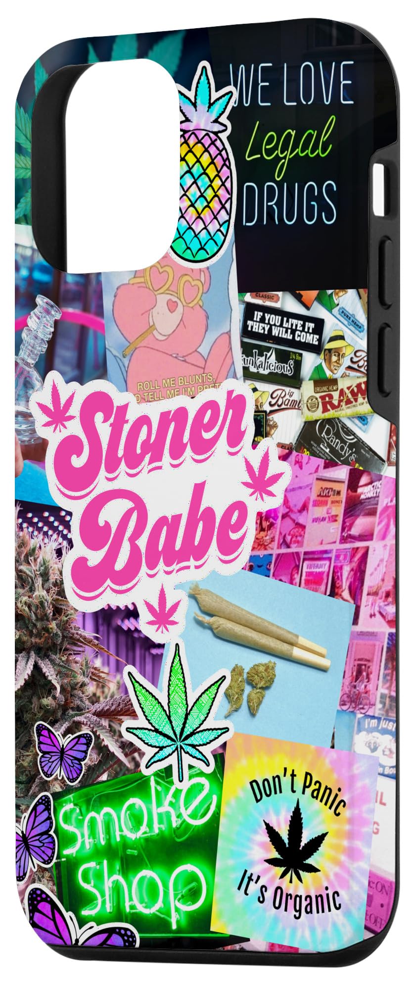 iPhone 12 Mini Cute Girly Stoner Case - Cannabis Leaf & Marijuana 420 Weed Design - Protective Phone Cover for Women - Perfect for Music Festivals & 420 Celebrations