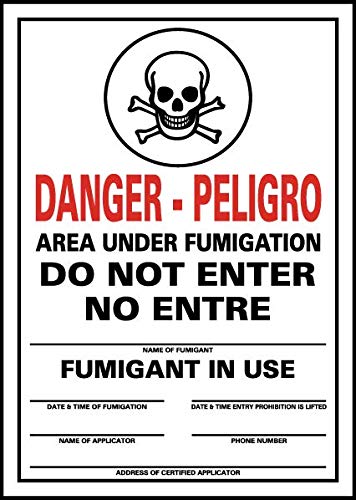 Vinyl Safety & Warning Stickers Bundle - 6 Pack Bilingual Fumigation Signs (3.5