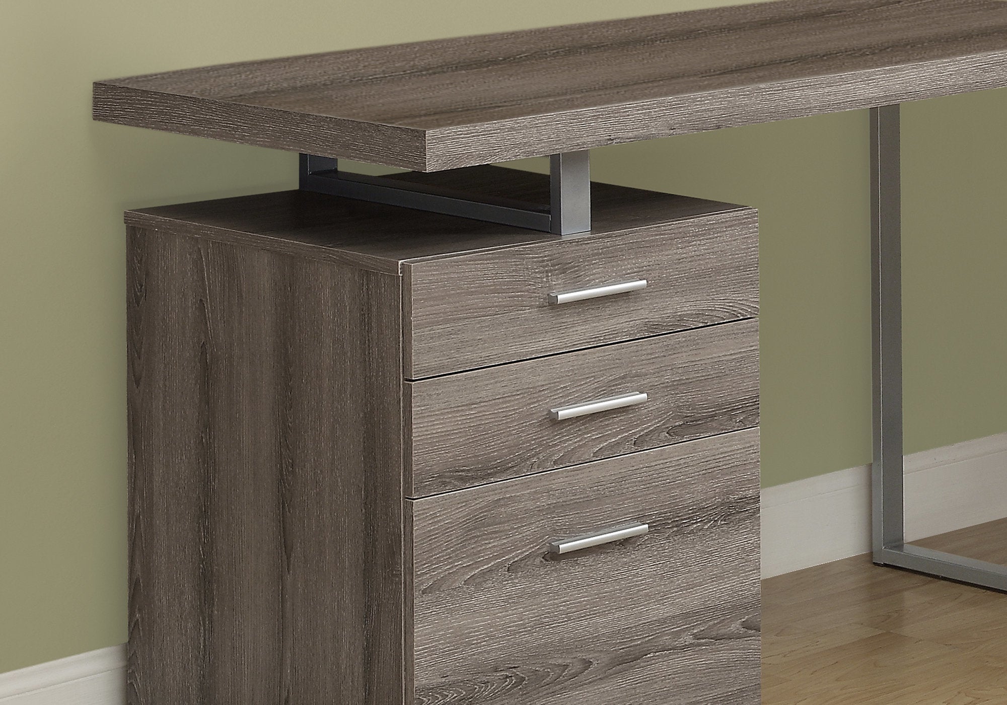 48L Office Series Dark Taupe L-Shaped Desk - Left or Right Facing for Home & Office Workspace