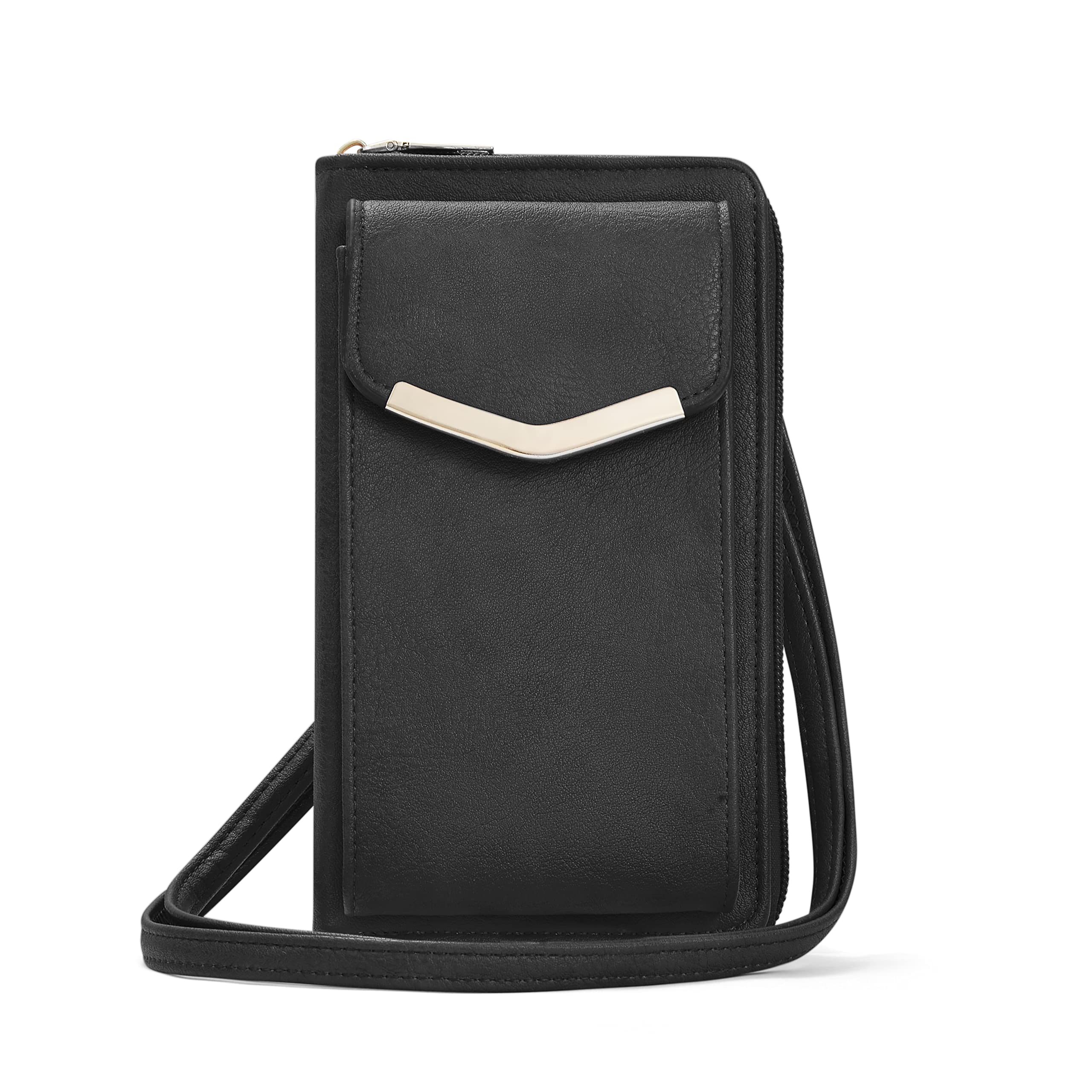 Vegan Leather Crossbody Phone Bag for Women - Anti-Theft Zipper Pocket & Multi-Section Card Holders | Stylish Compact Purse for Everyday Use, Travel & Shopping