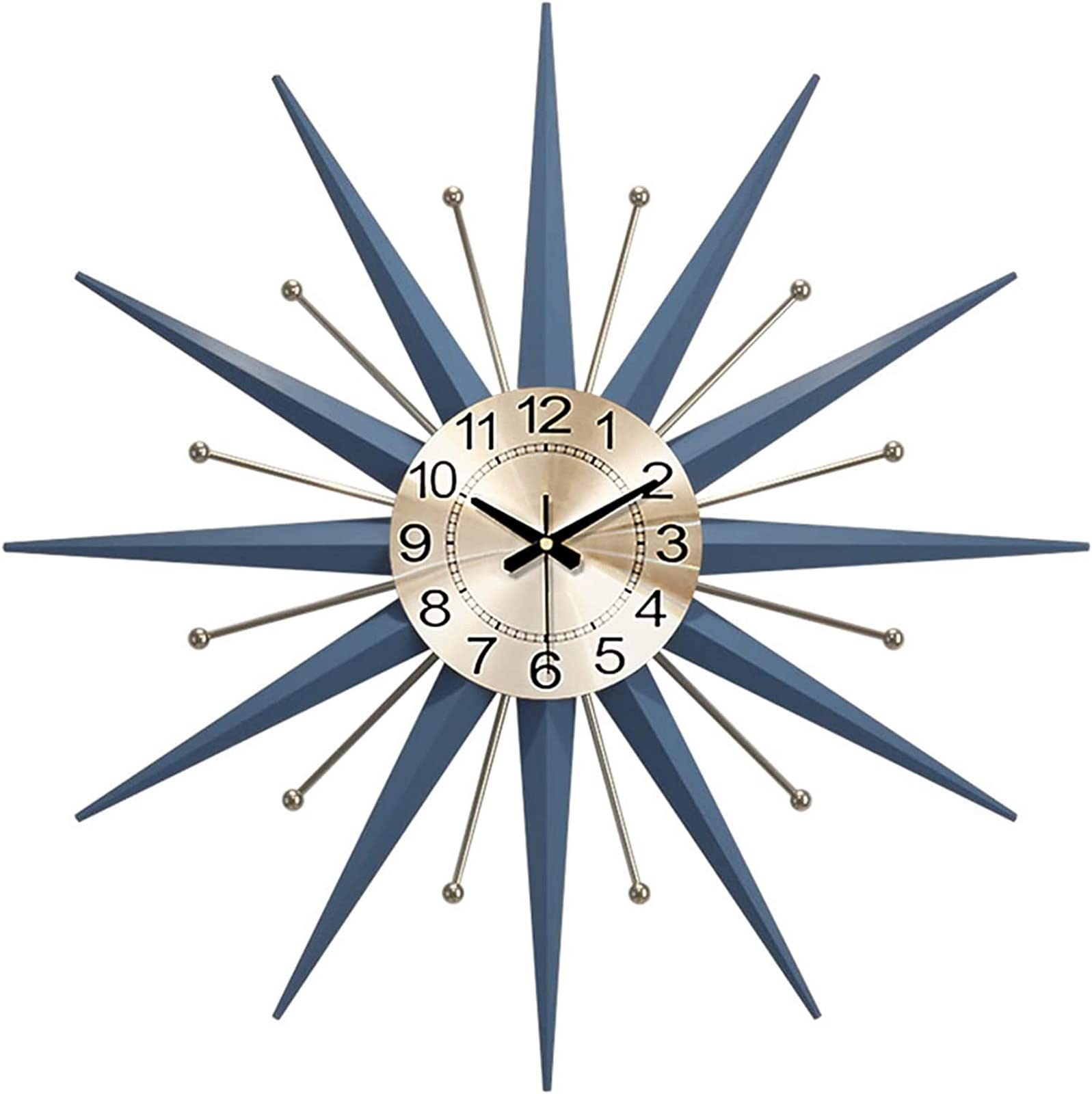 Mid-Century Sunburst Wall Clock - 27.6 Inch Modern Silent Art Clock for Living Room & Bedroom Decor | Stylish Home Office Wall Decor with Vintage Design | Perfect for Farmhouse, Boho & Scandinavian Interior Styles
