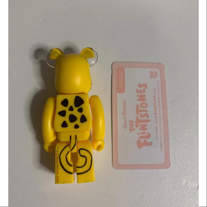 Bearbrick Series 45 ANIMAL The Flintstones Yellow 100% Collectible Figure - Perfect for Anime Fans, Toy Collectors and Home Decor Display