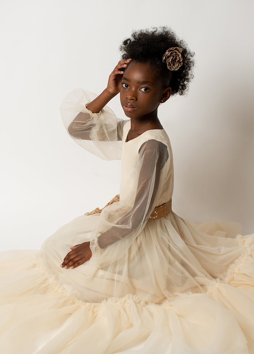 Elegant Cream Tianna Dress for Women - Perfect for Weddings, Parties & Special Occasions