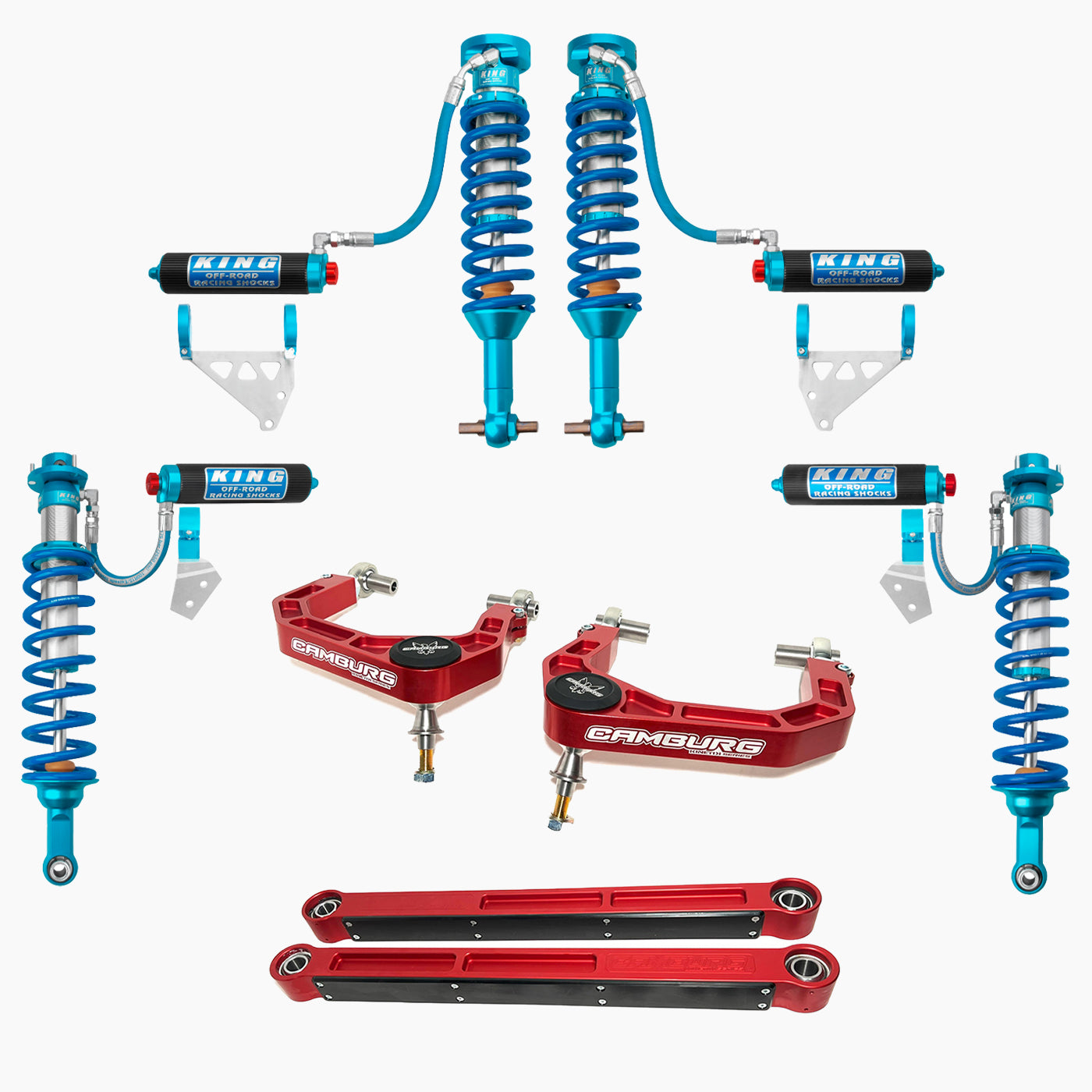 21+ Ford Bronco King 2.5 Finned RR Front & Rear Coilovers Kit with Upper Control Arms & Trailing Arms - Off-Road Suspension Upgrade for Enhanced Performance on Rough Terrain