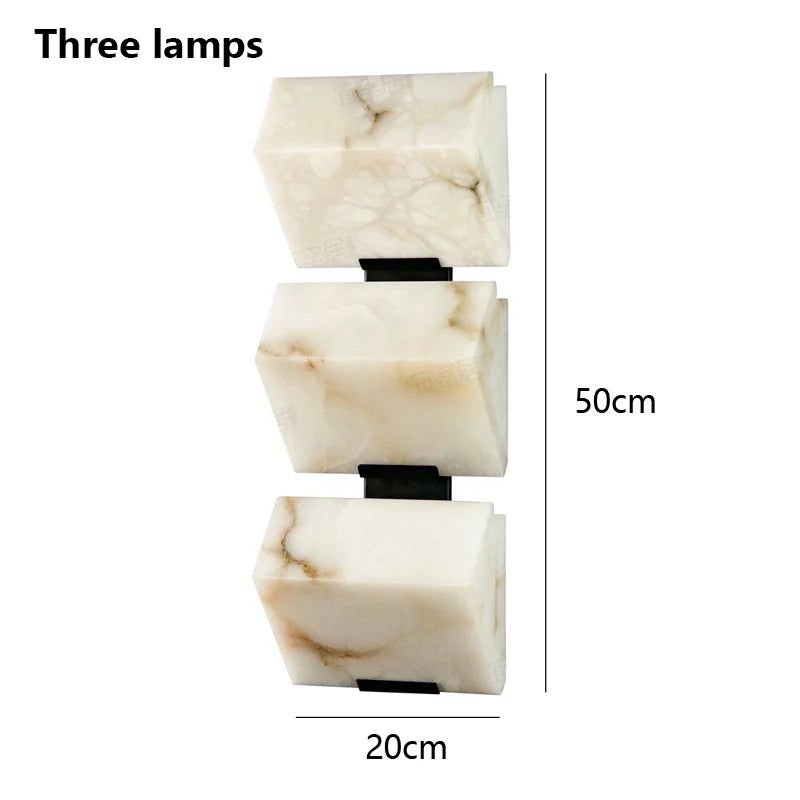 Natural Marble Stone LED Wall Light - Modern Home Decor for Living Room, Bedroom, and Hallway Lighting