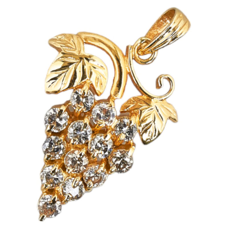 18K Gold Diamond Grape Pendant Necklace - Elegant Jewelry Gift for Women - Perfect for Weddings, Anniversaries & Special Occasions