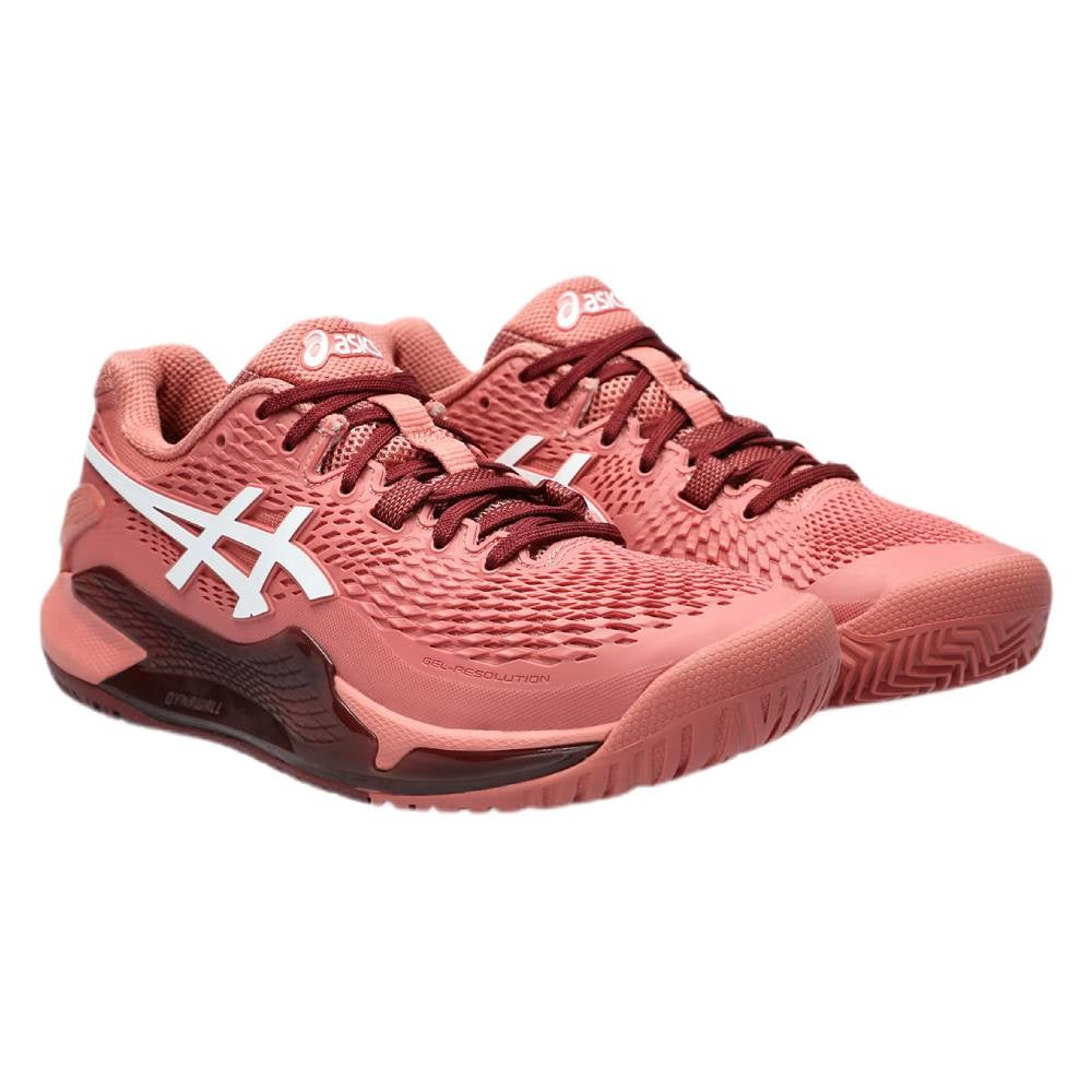 ASICS Gel Resolution 9 Women's Tennis Shoes - Light Garnet/White | High-Performance Court Shoes for Women | Perfect for Tennis Matches & Training Sessions